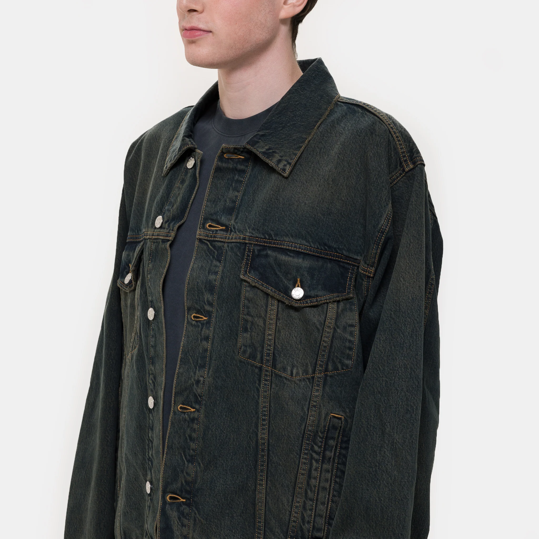 Bold Denim Jacket in Blue/Green - Image 4