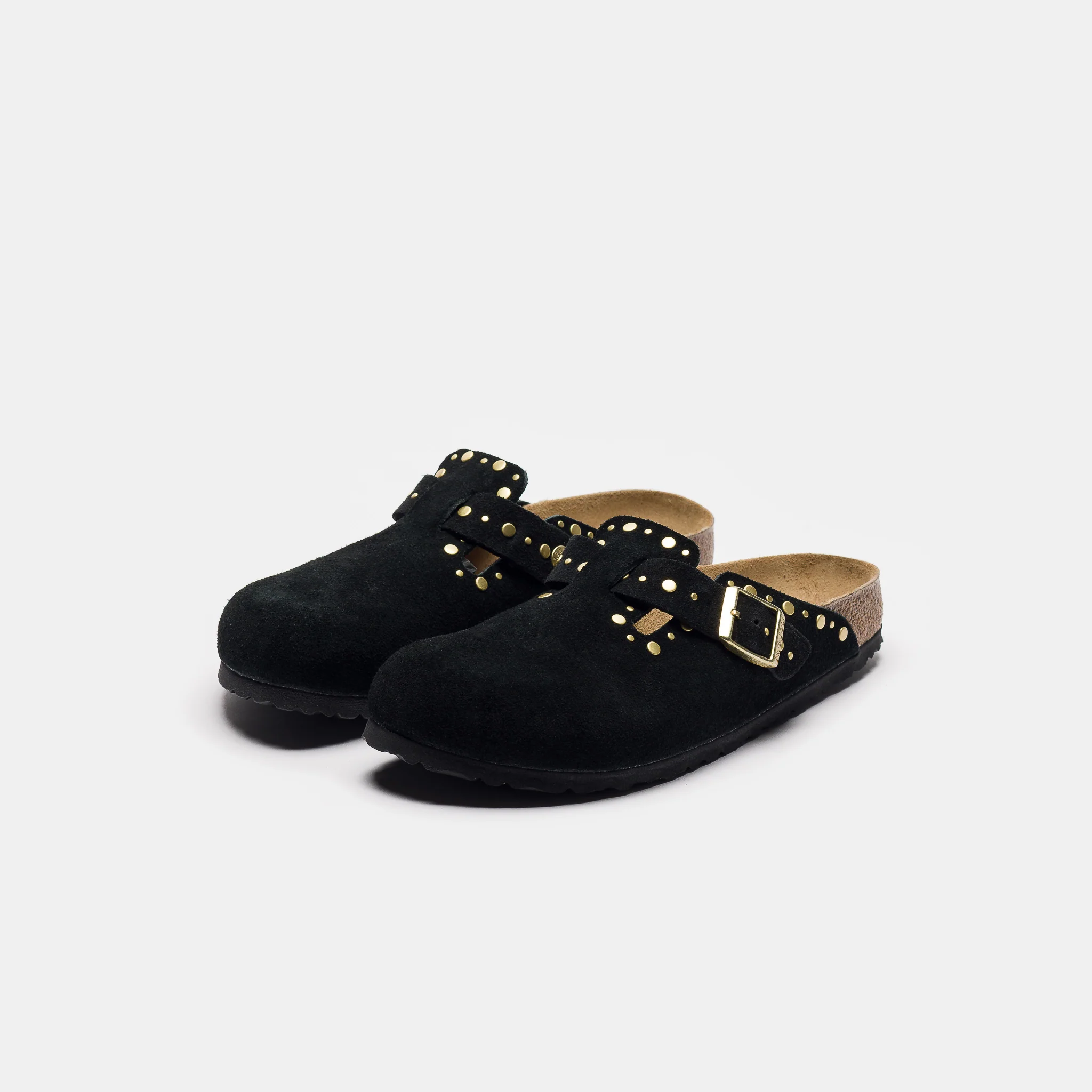 Boston Rivet Clog in Black Suede - Image 3