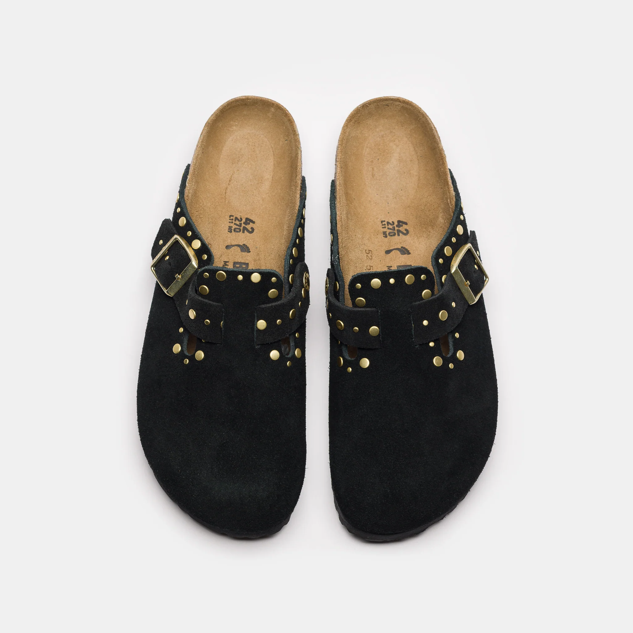 Boston Rivet Clog in Black Suede - Image 4