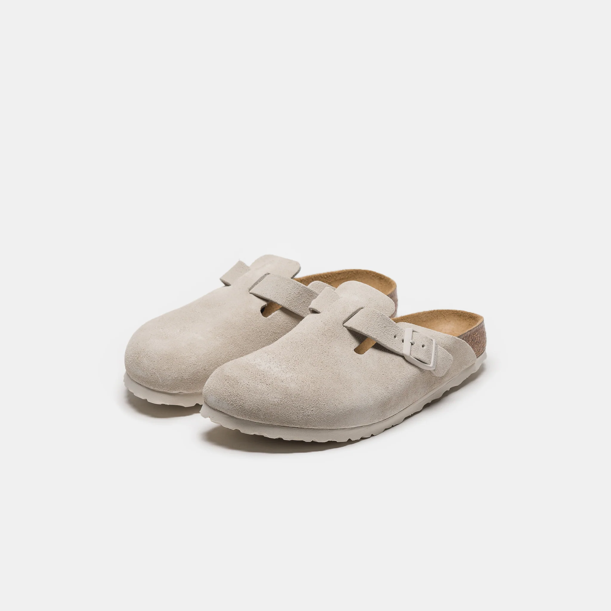 Boston Suede Mule in Antique White - Image 3