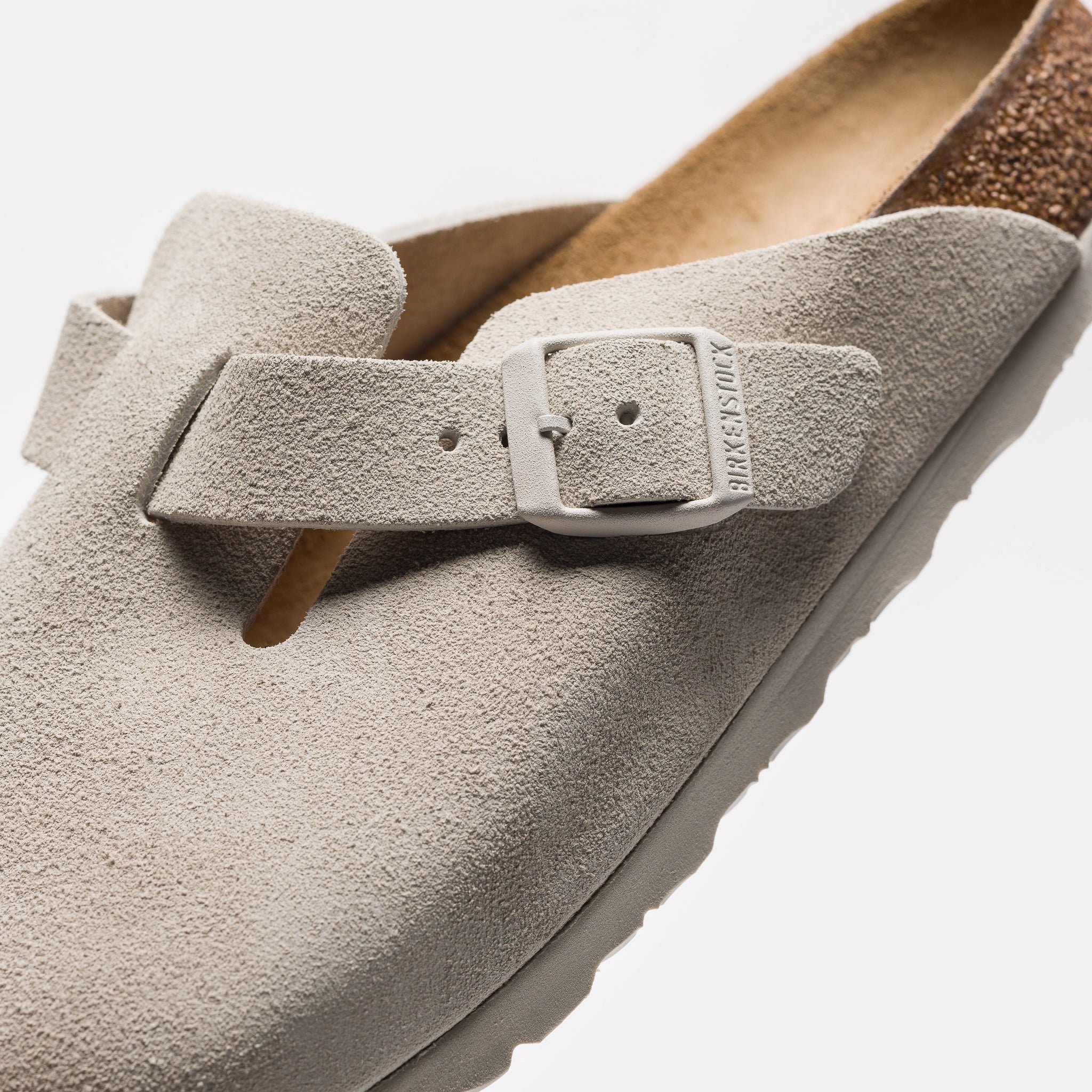 Boston Suede Mule in Antique White - Image 5