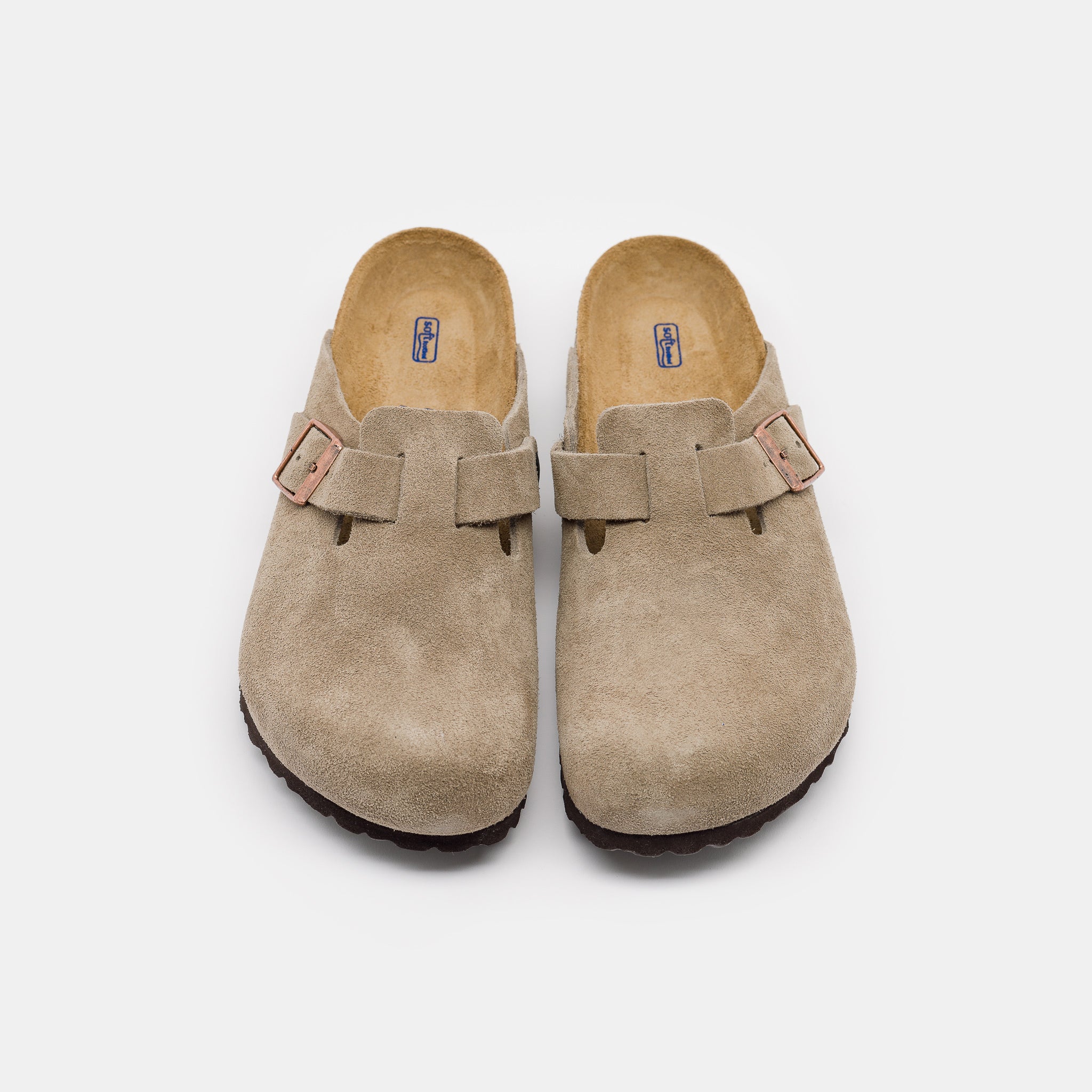 Boston Suede Soft Footbed Mule in Taupe - Image 3