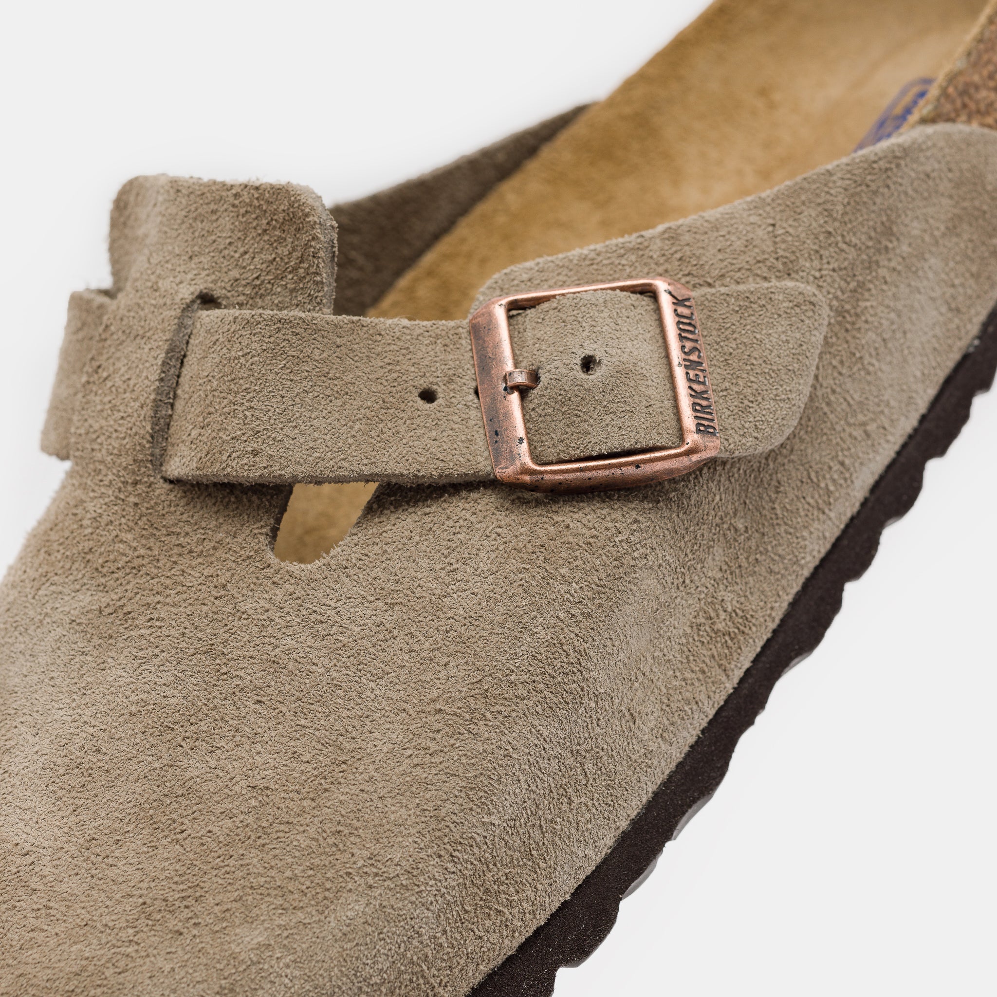 Boston Suede Soft Footbed Mule in Taupe - Image 4