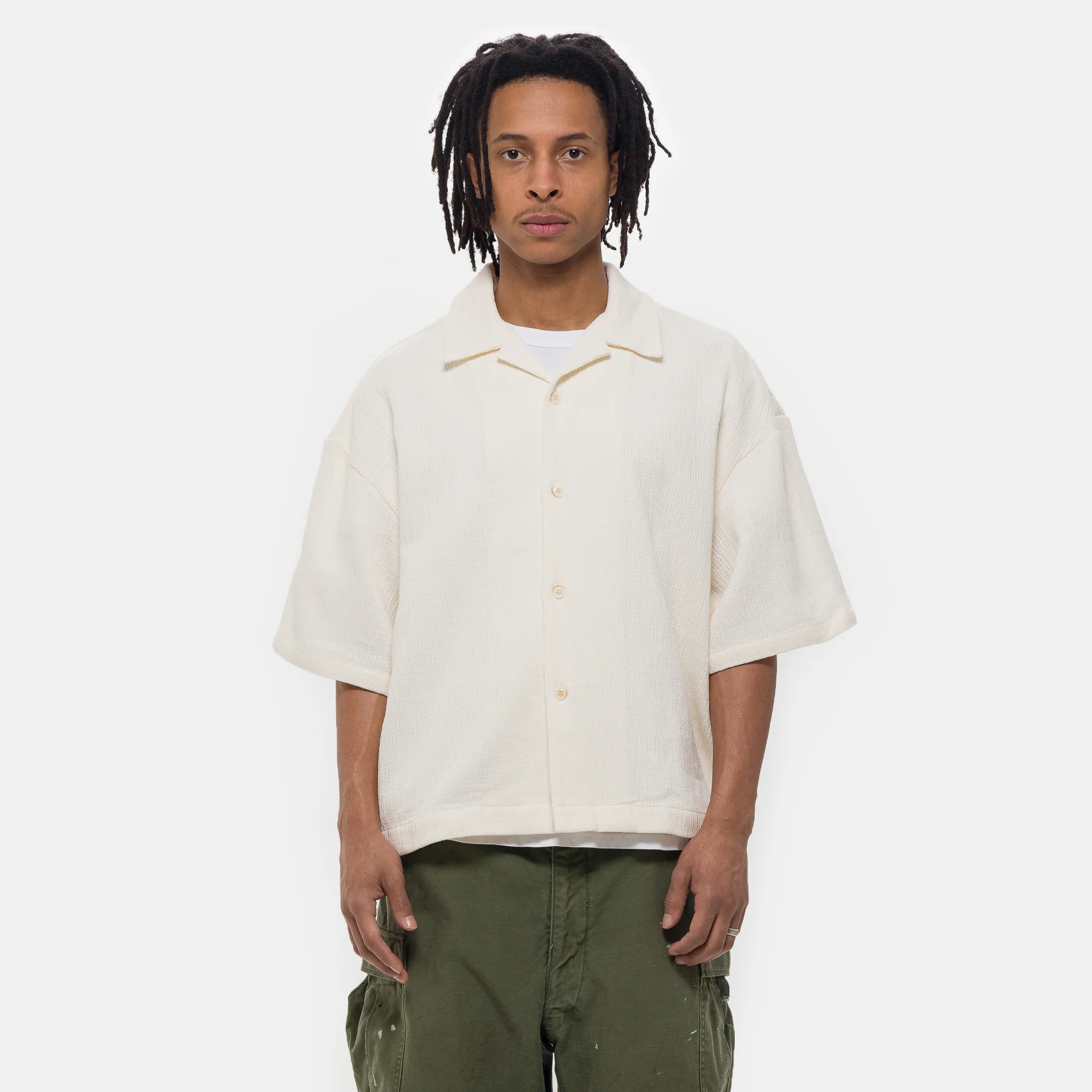 Boxy Resort Shirt in Ivory