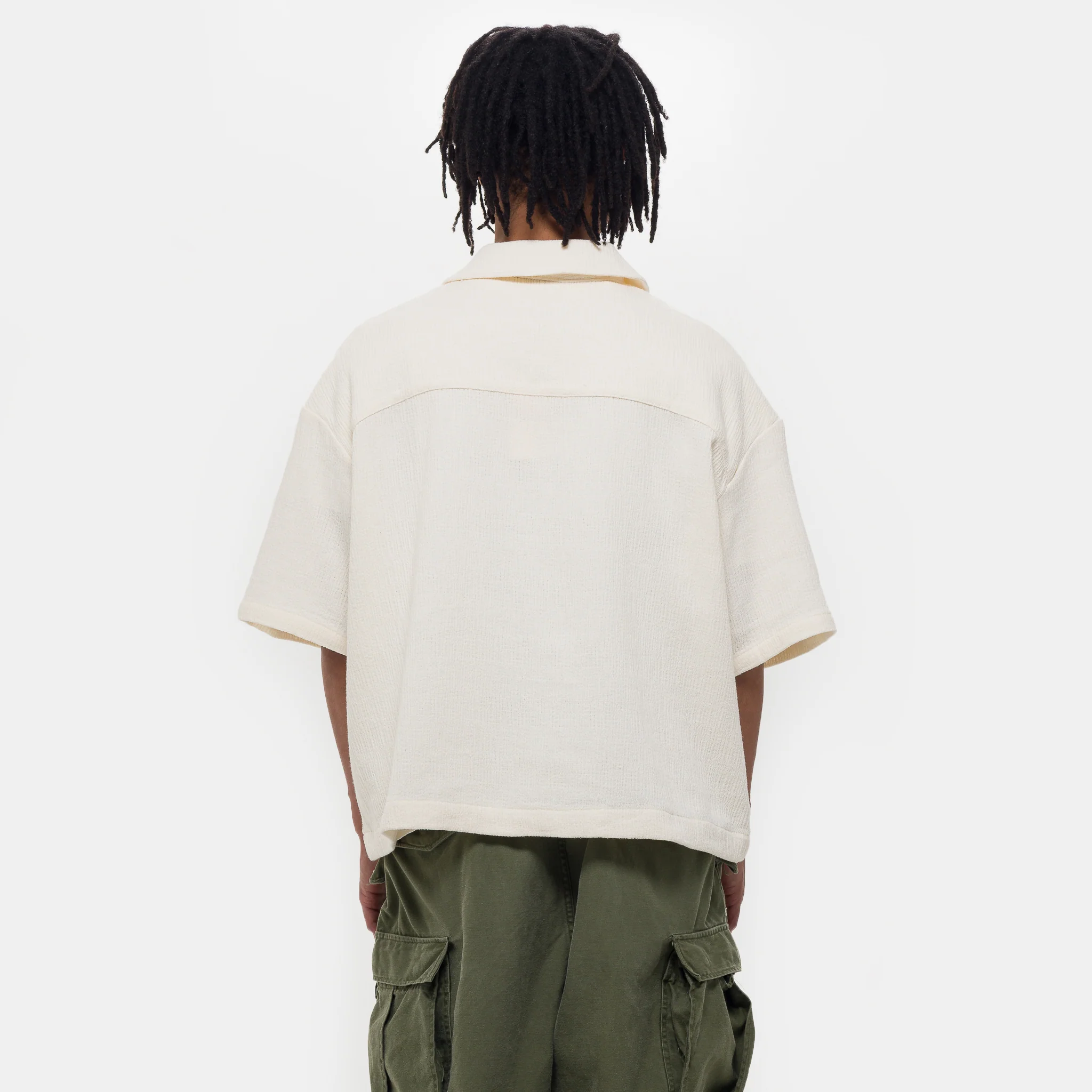 Boxy Resort Shirt in Ivory - Image 3