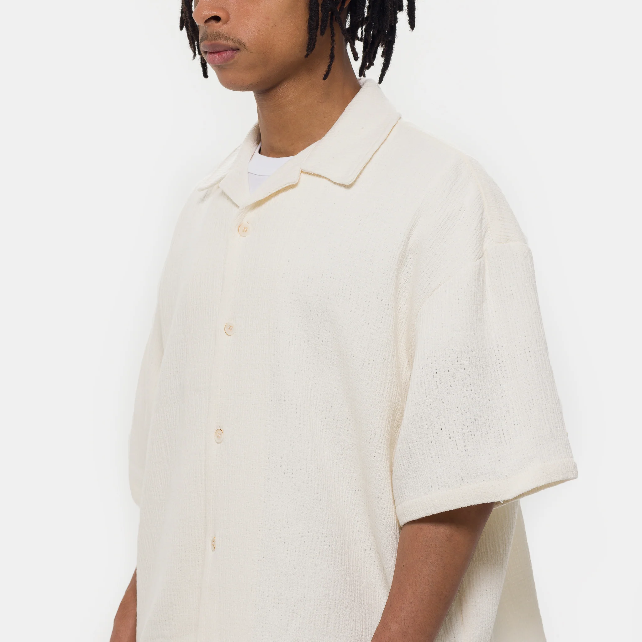 Boxy Resort Shirt in Ivory - Image 4