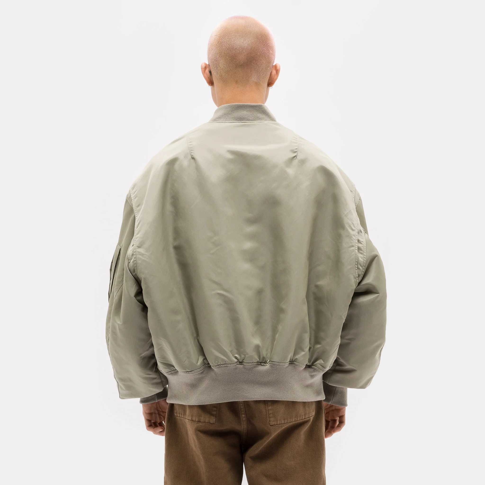 Broad Bomber Jacket in Light Olive - Image 3