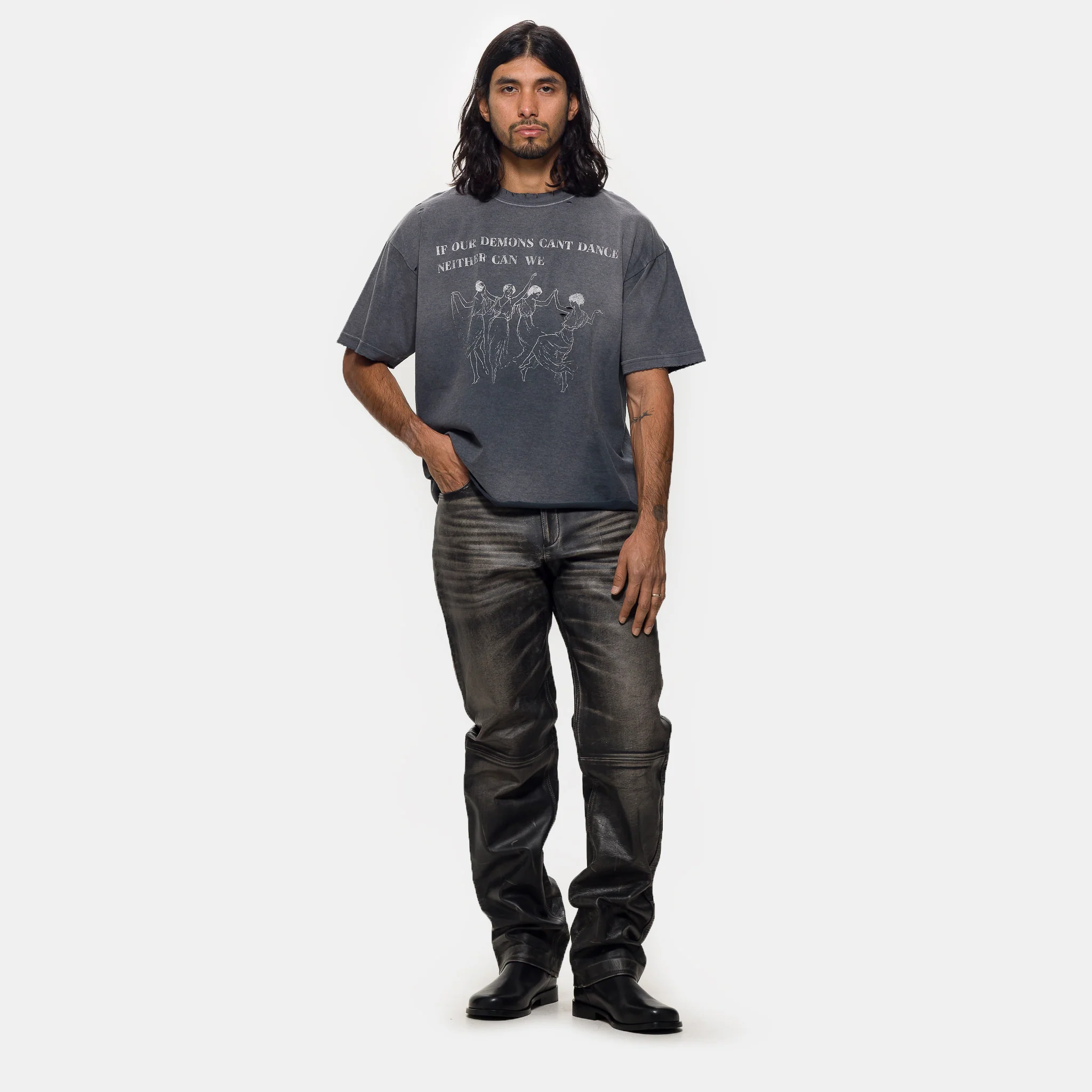 Can't Dance T-Shirt in Faded Black - Image 2
