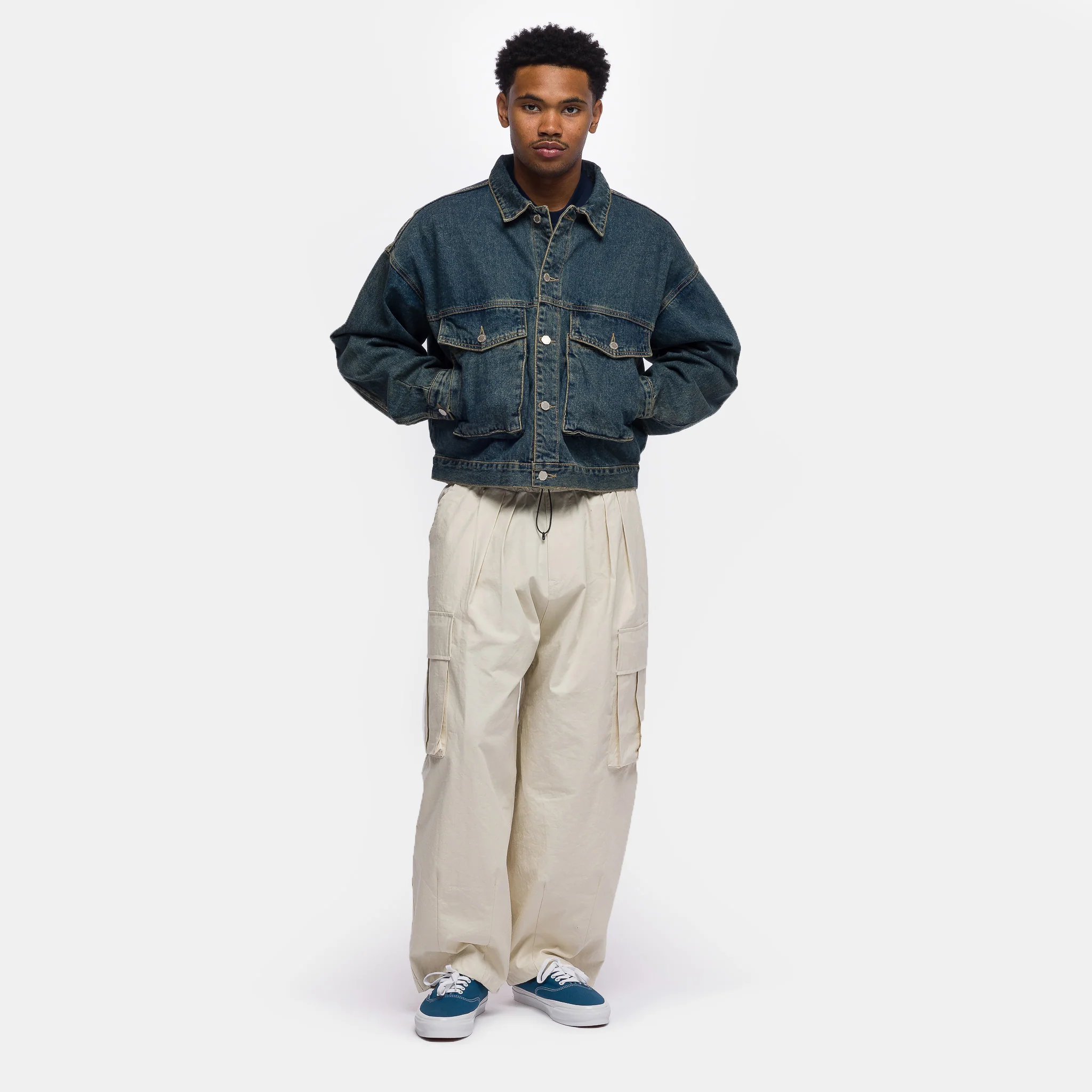Cargo String Balloon Pant in Ivory - Image 2