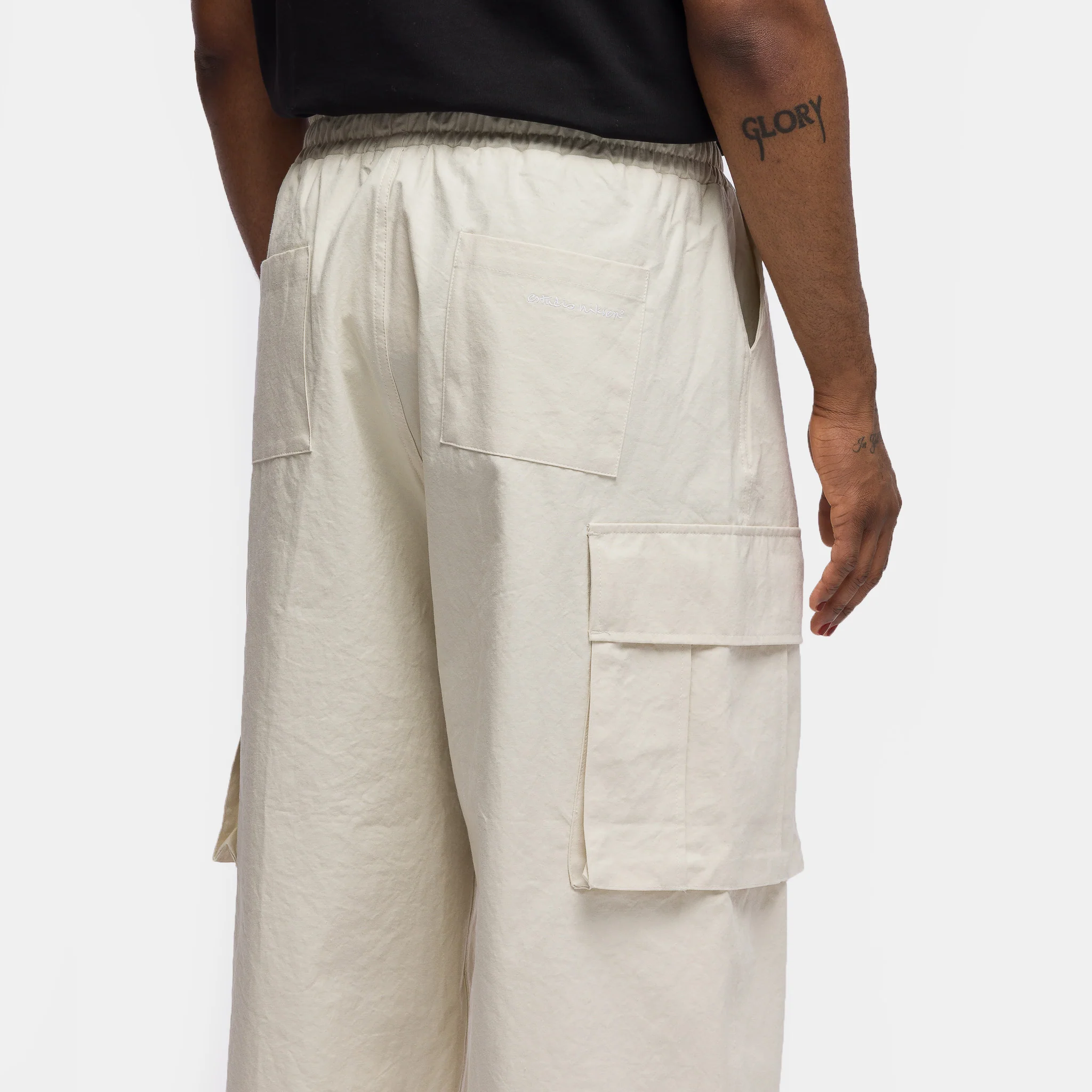 Cargo String Balloon Pant in Ivory - Image 5