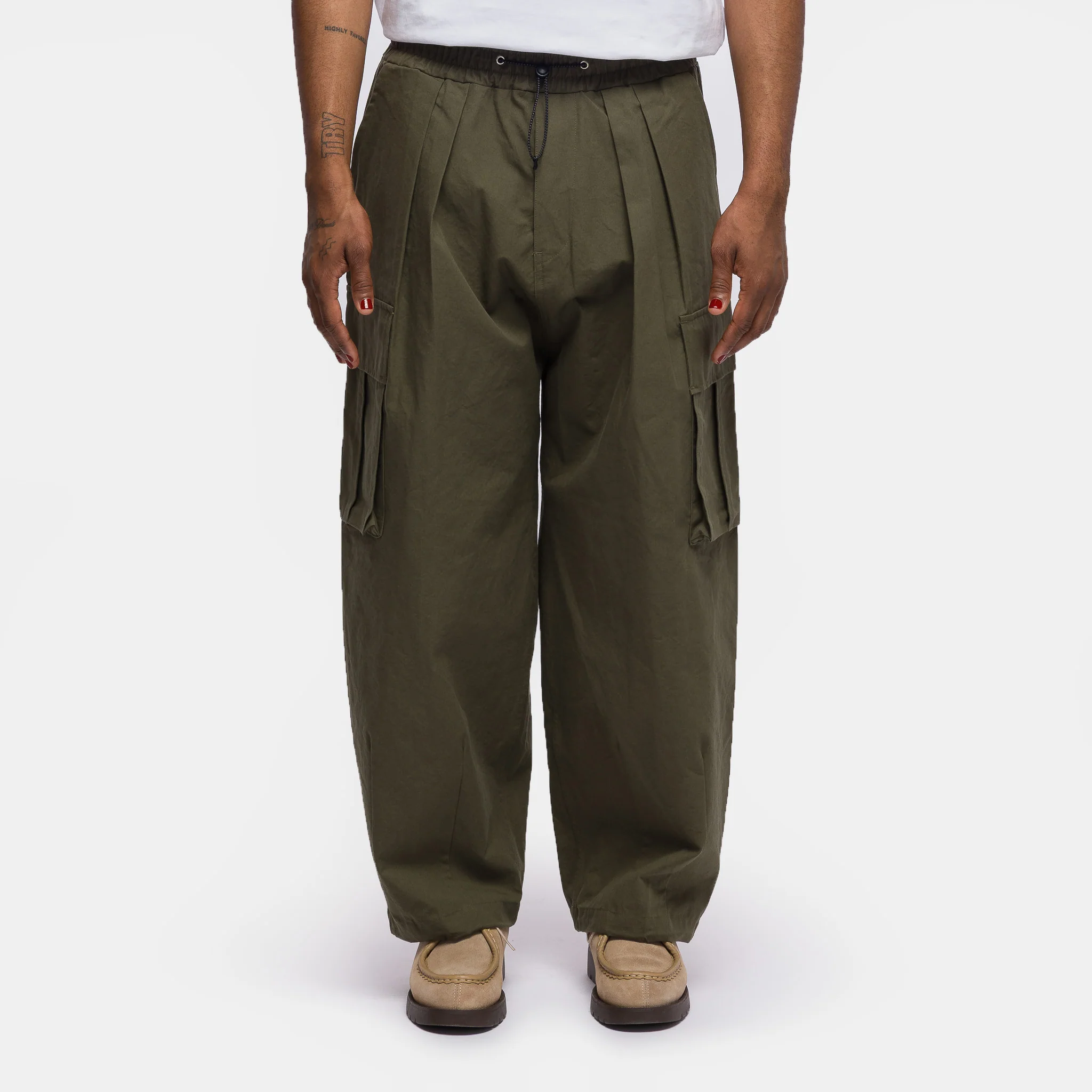 Cargo String Balloon Pant in Khaki
