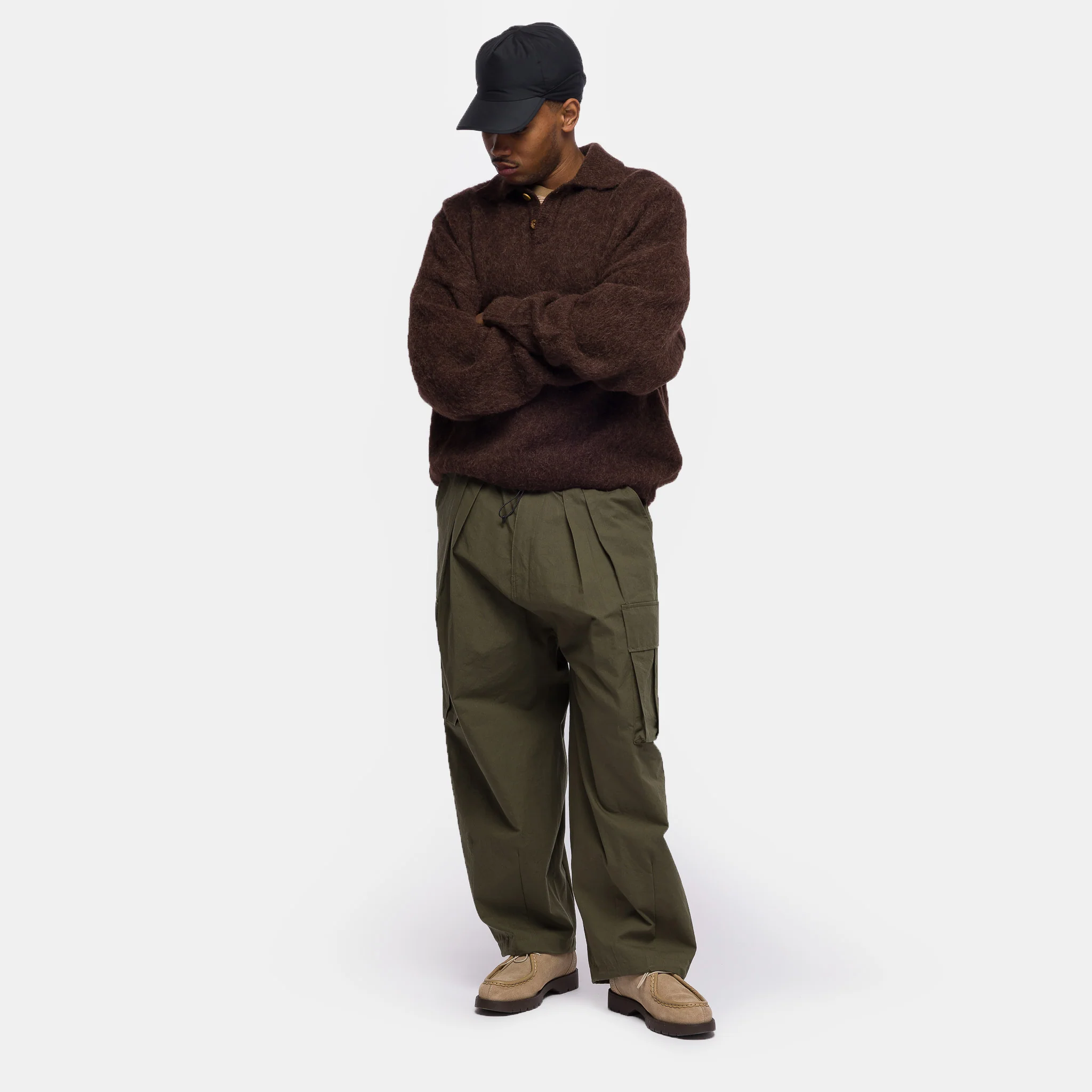 Cargo String Balloon Pant in Khaki - Image 2