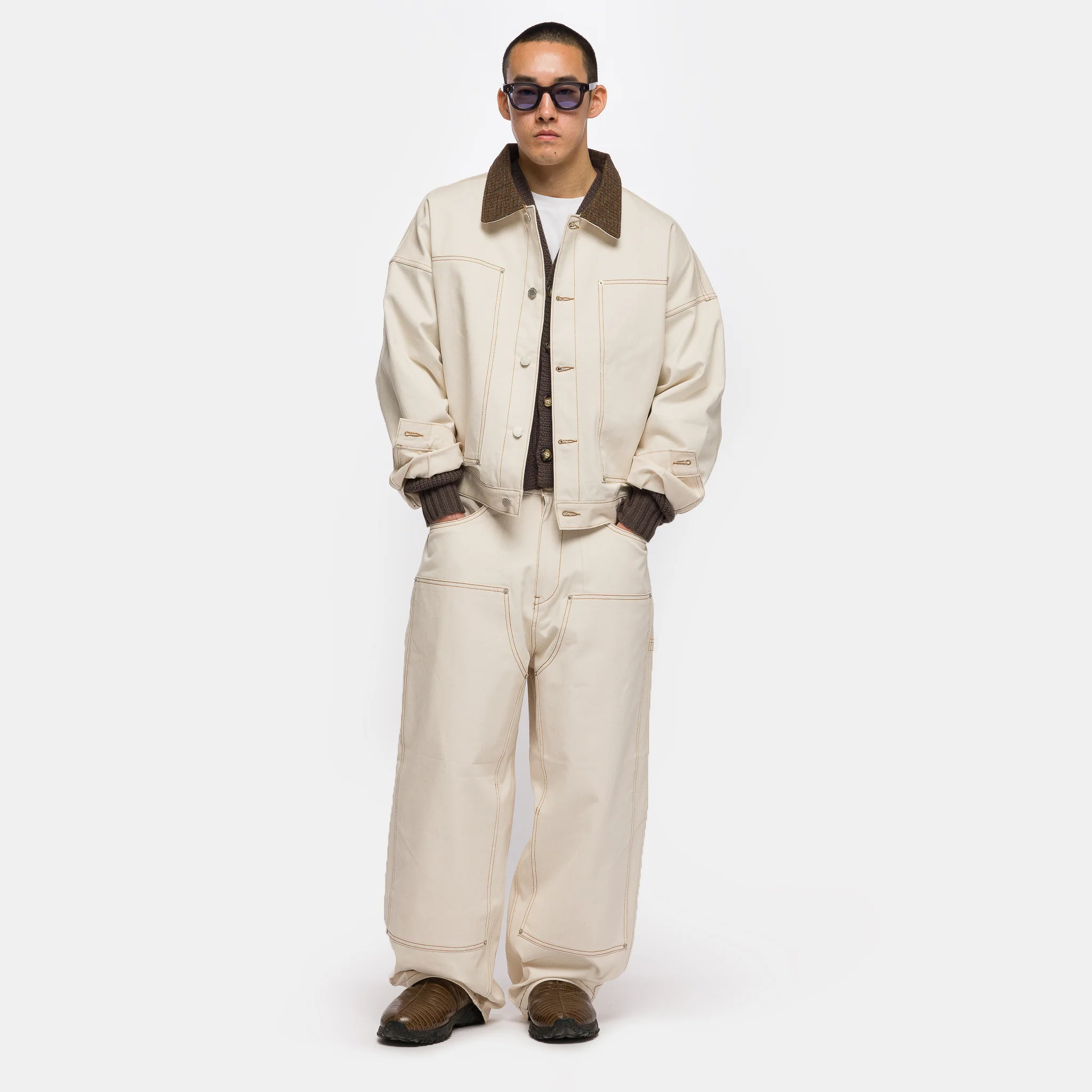 Carpenter Balloon Pants V2 in Oatmeal - Image 2