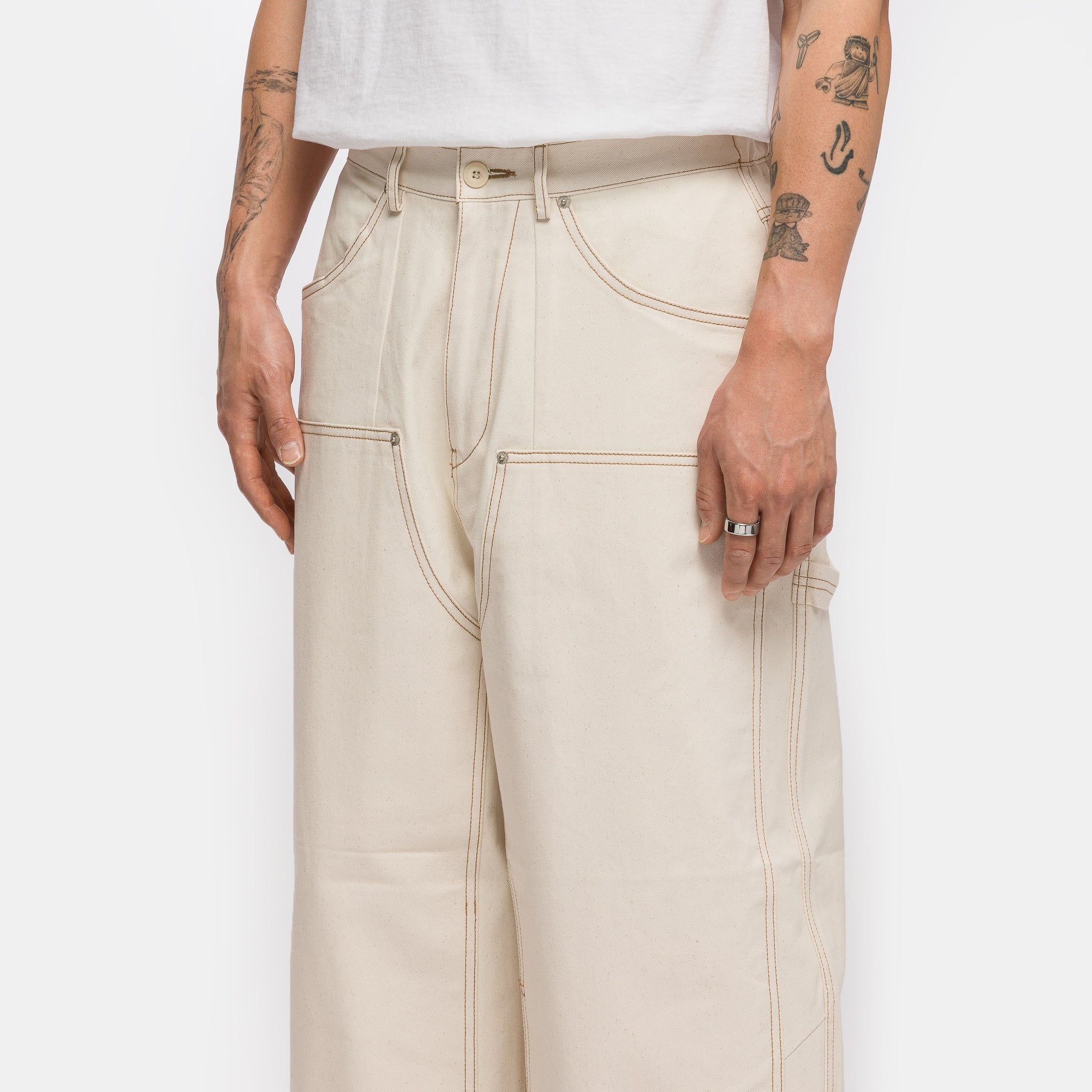 Carpenter Balloon Pants V2 in Oatmeal - Image 4