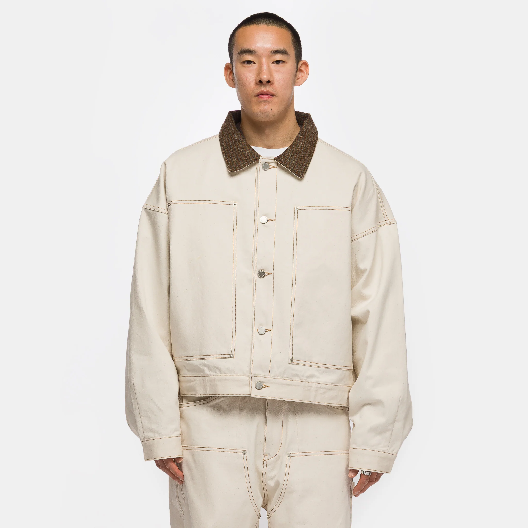 Carpenter Collar Jacket in Ivory