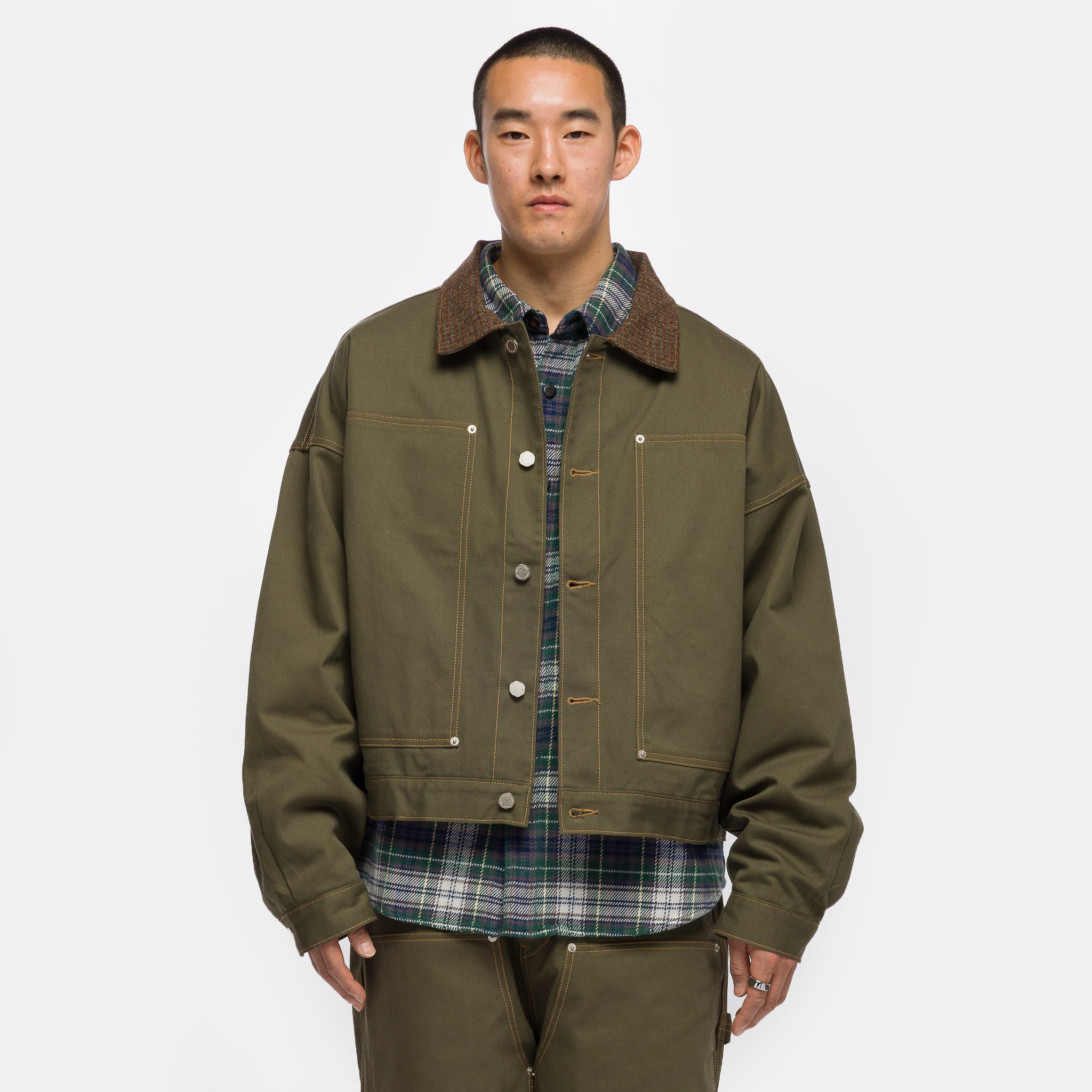 Carpenter Collar Jacket in Khaki