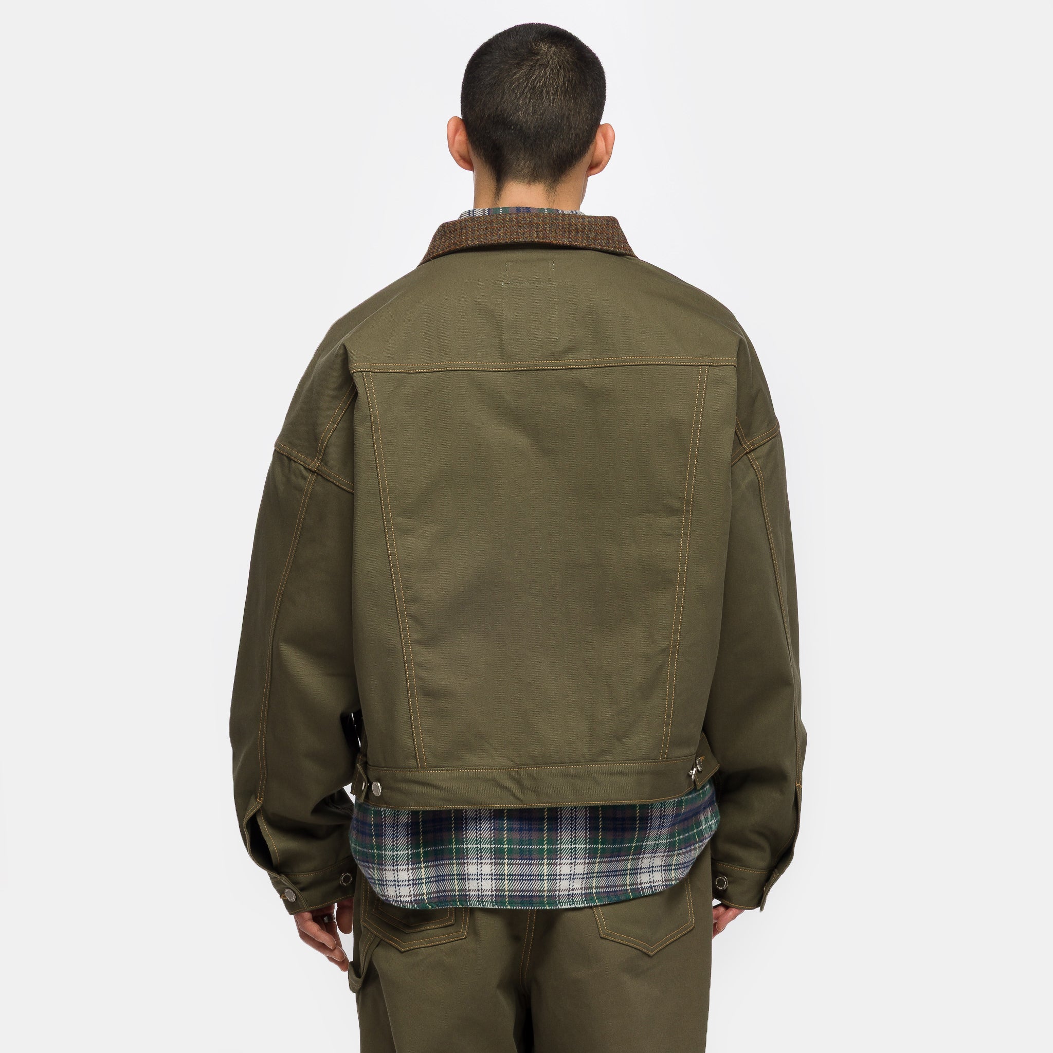 Carpenter Collar Jacket in Khaki - Image 3