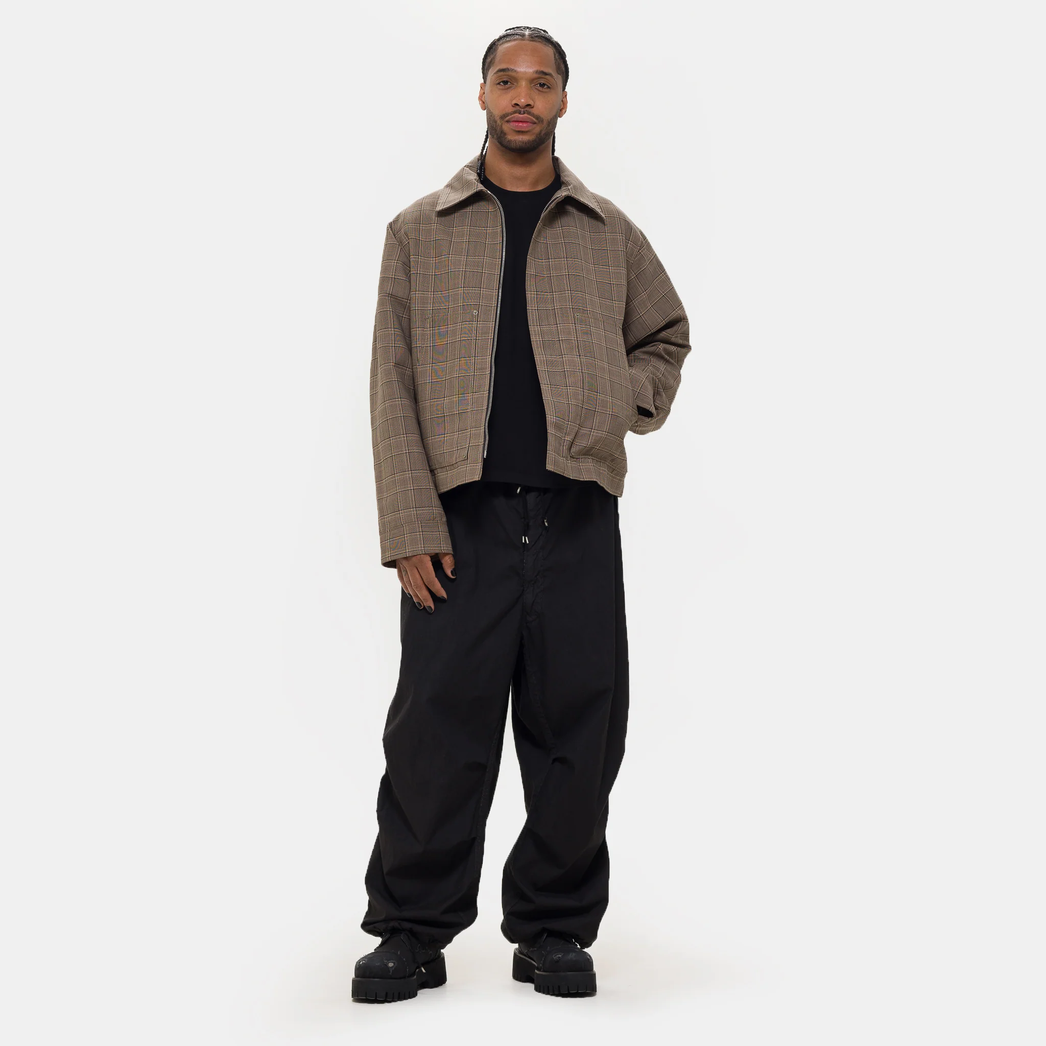 Chore Jacket in Brown Check - Image 2