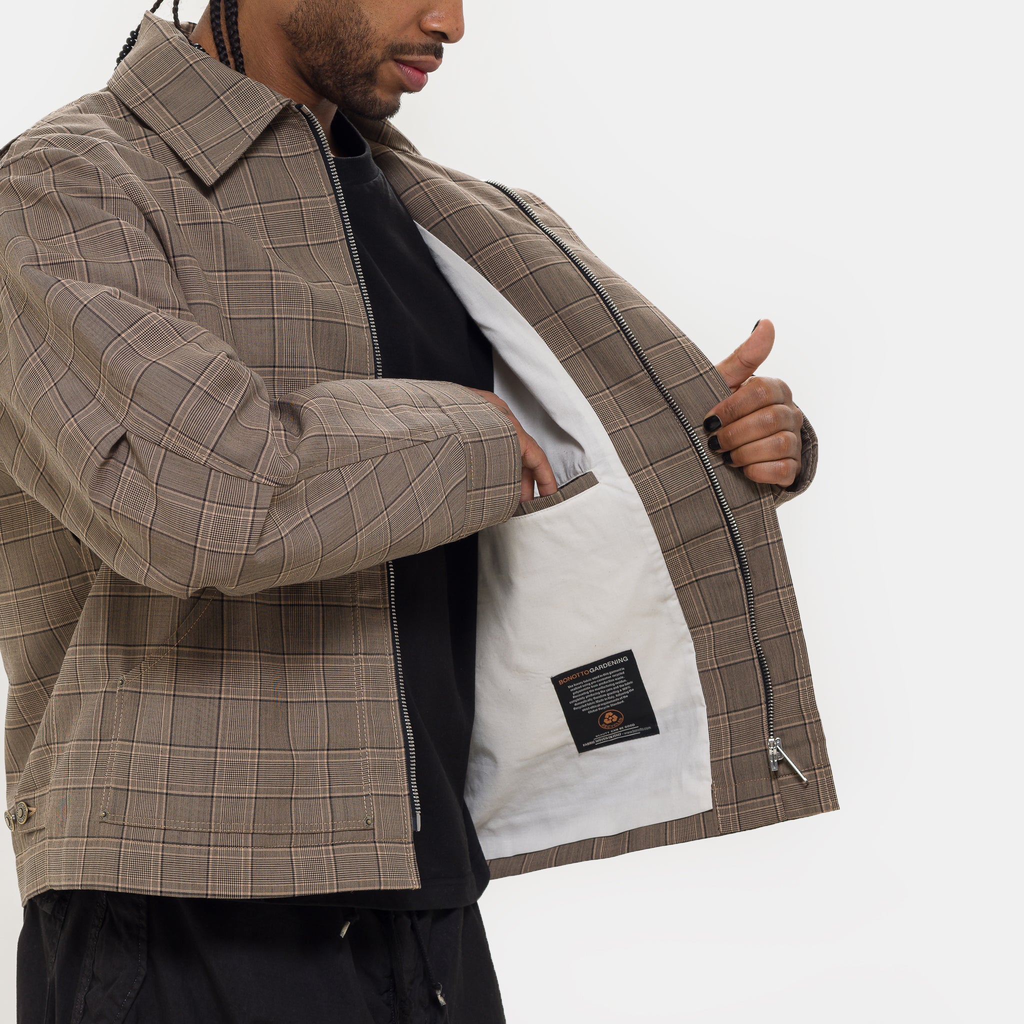 Chore Jacket in Brown Check - Image 5