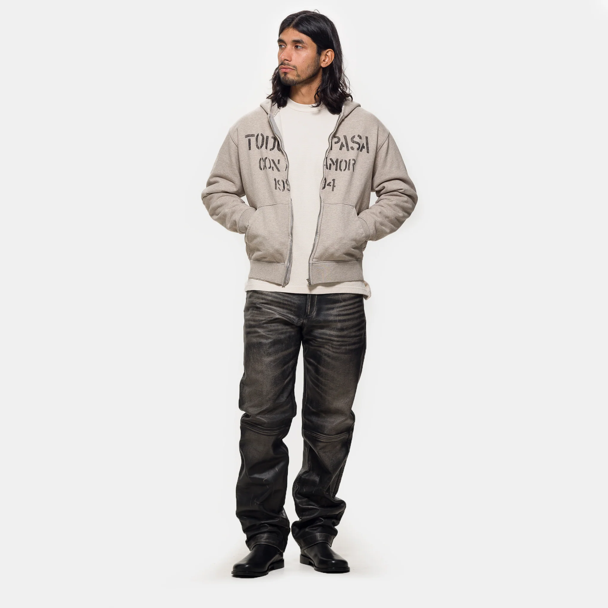 Con Amor Hoodie in Grey - Image 2
