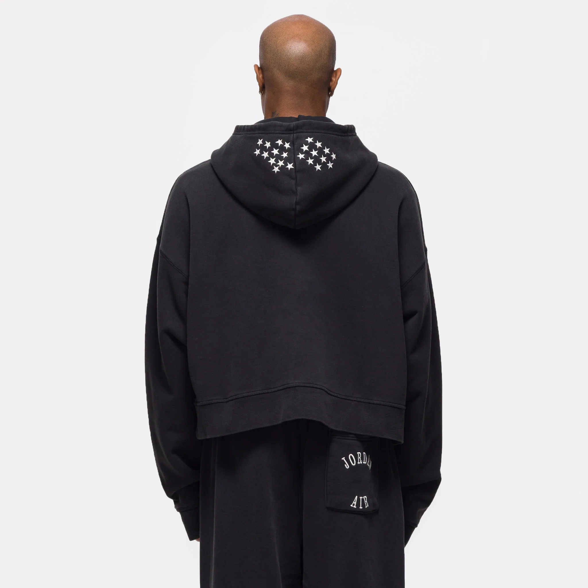 Cropped Hoodie in Black/Ivory - Image 3
