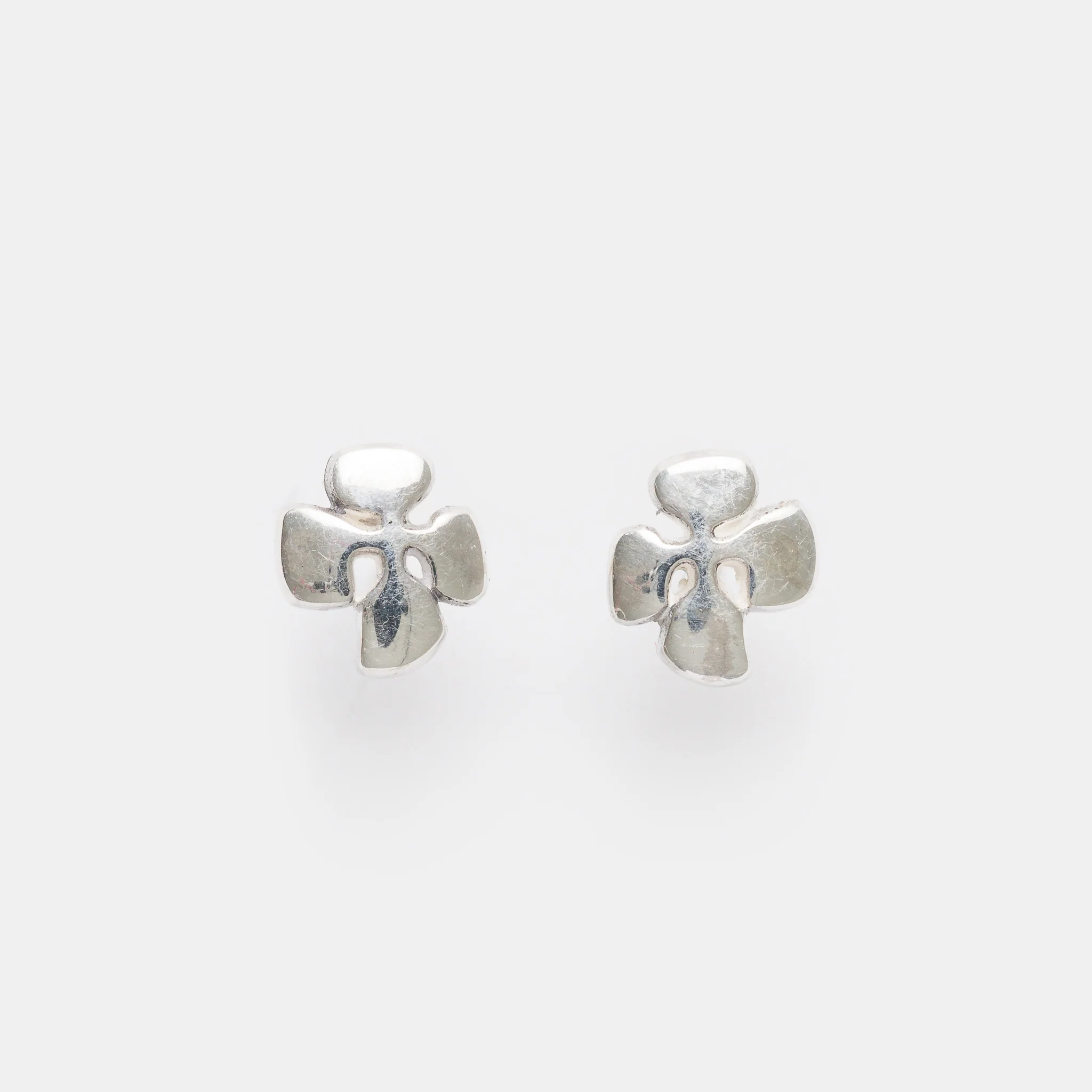 Cross Stud Earrings in Silver