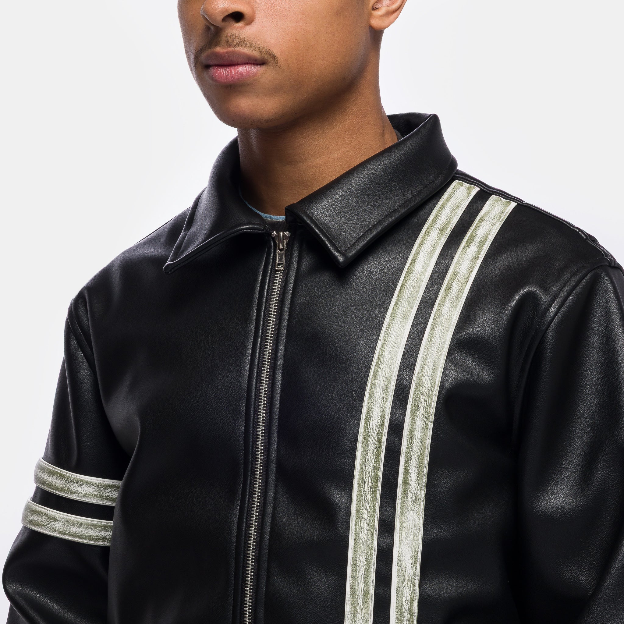 Customs Leather Jacket in Black - Image 4