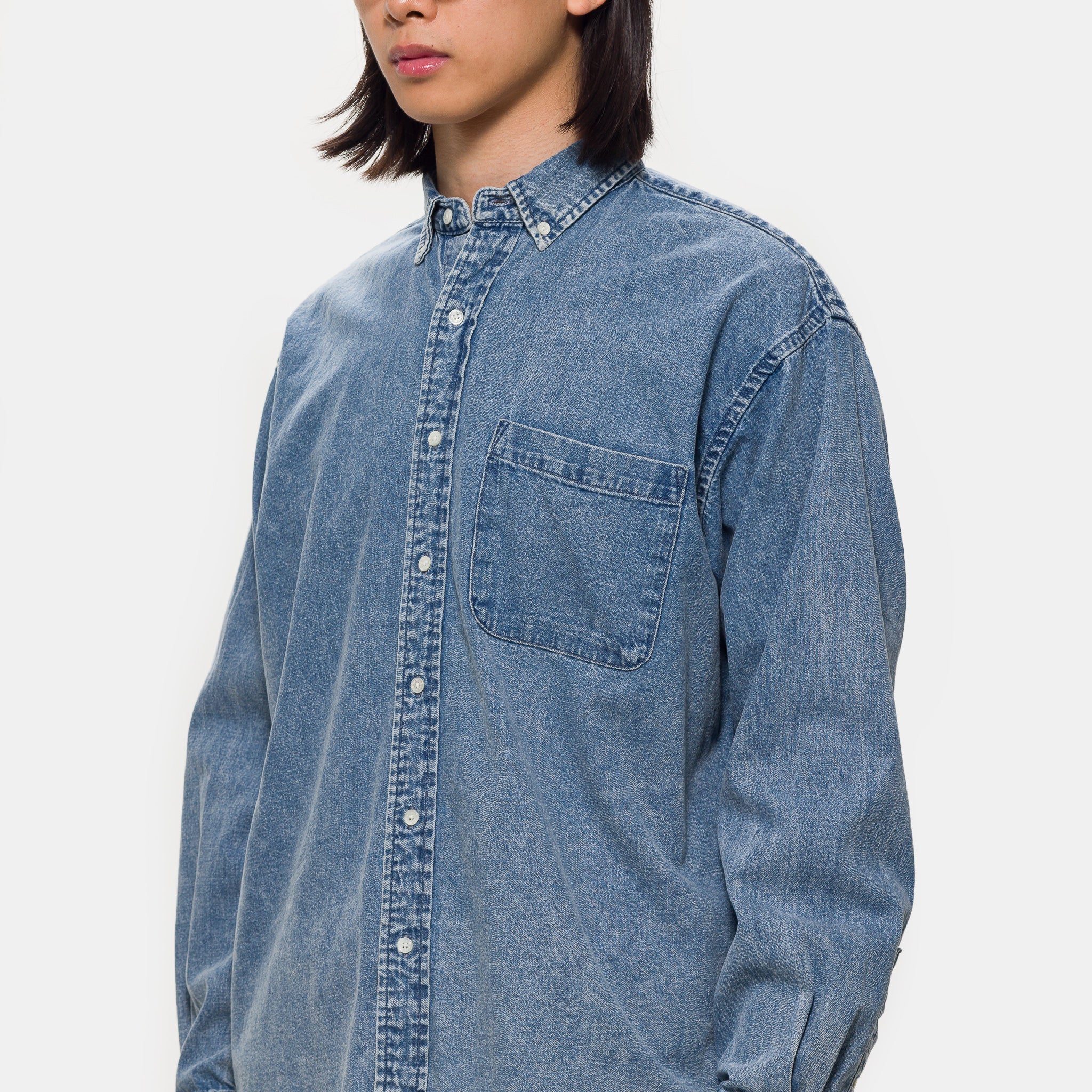 Denim Button Down Shirt in Indigo - Image 4