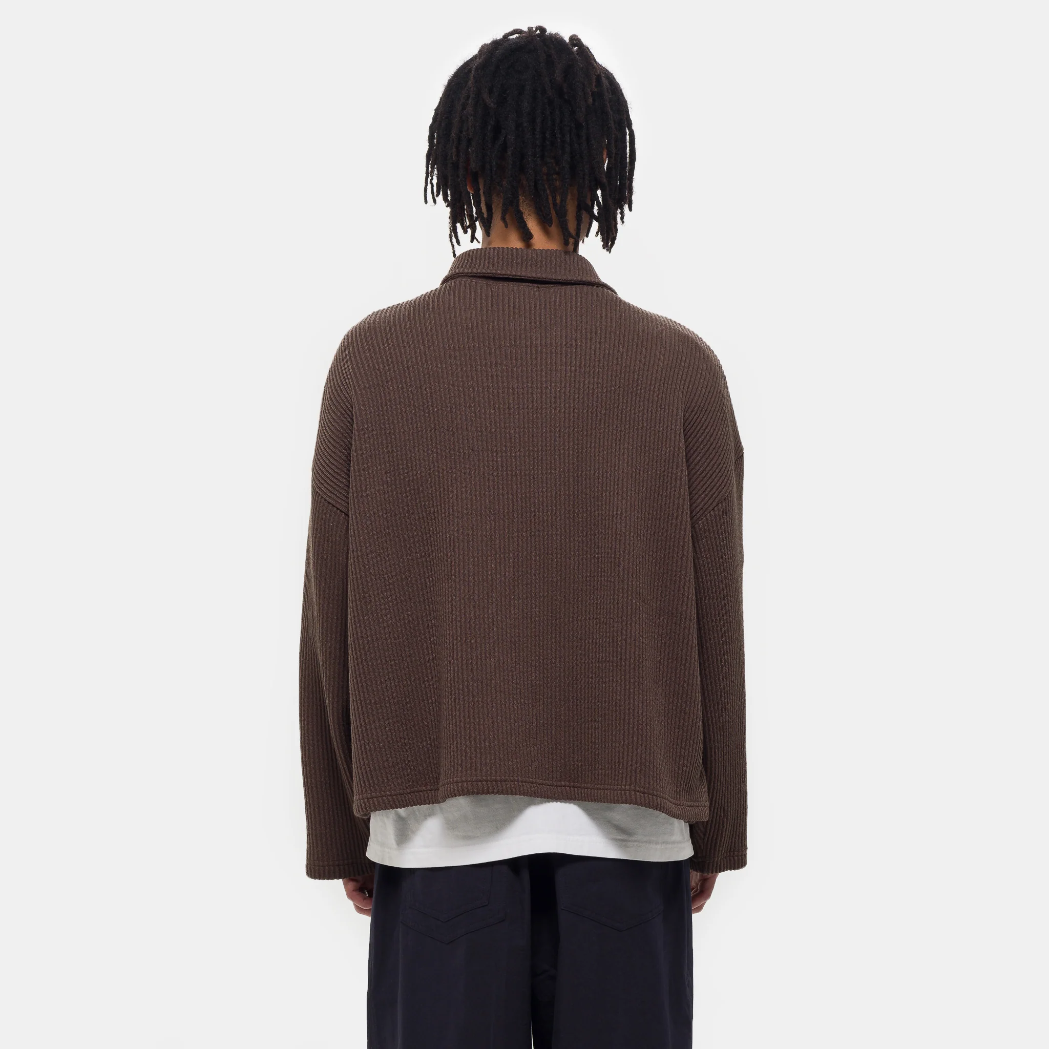 Double-Zip Pocket Sweater in Brown - Image 3
