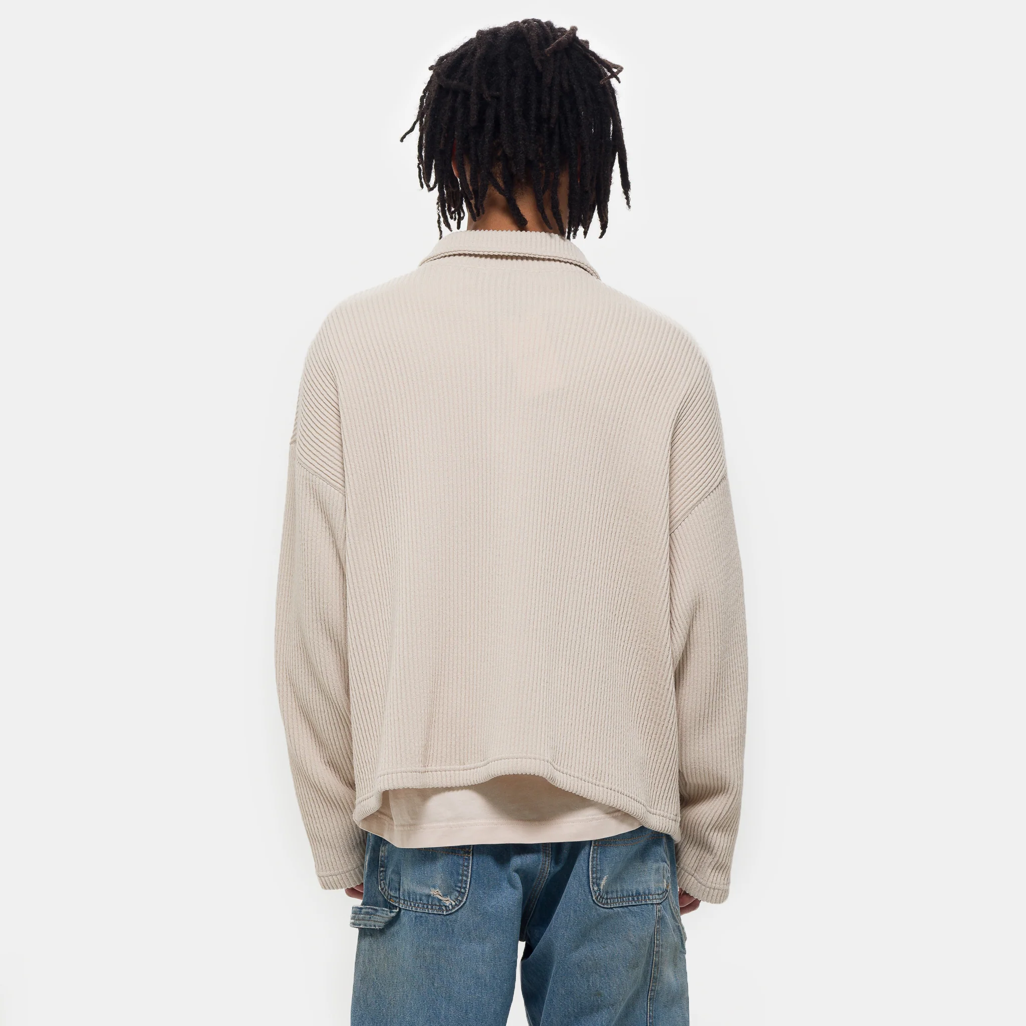 Double-Zip Pocket Sweater in Ivory - Image 3