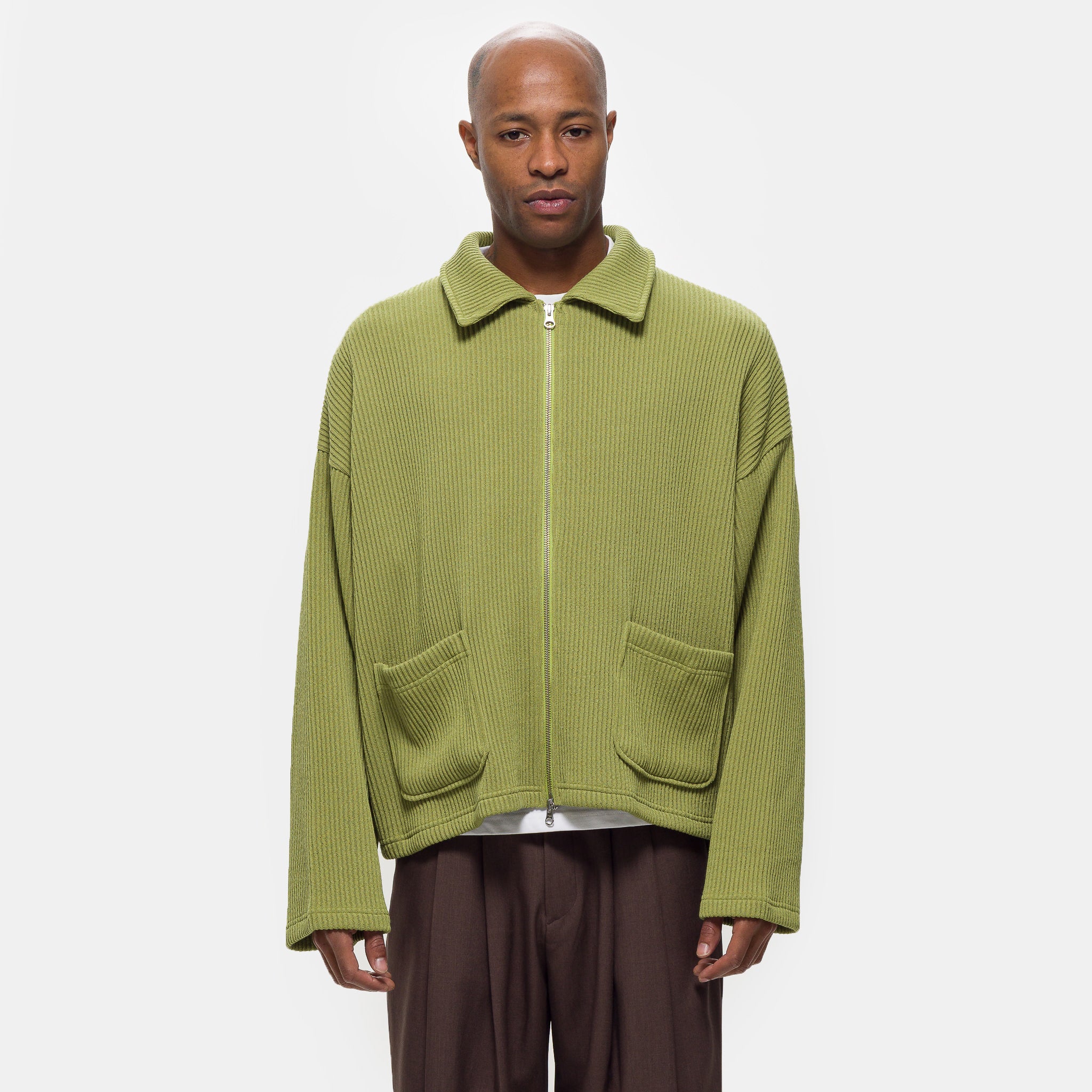 Double Zip Pocket Sweater in Pistachio
