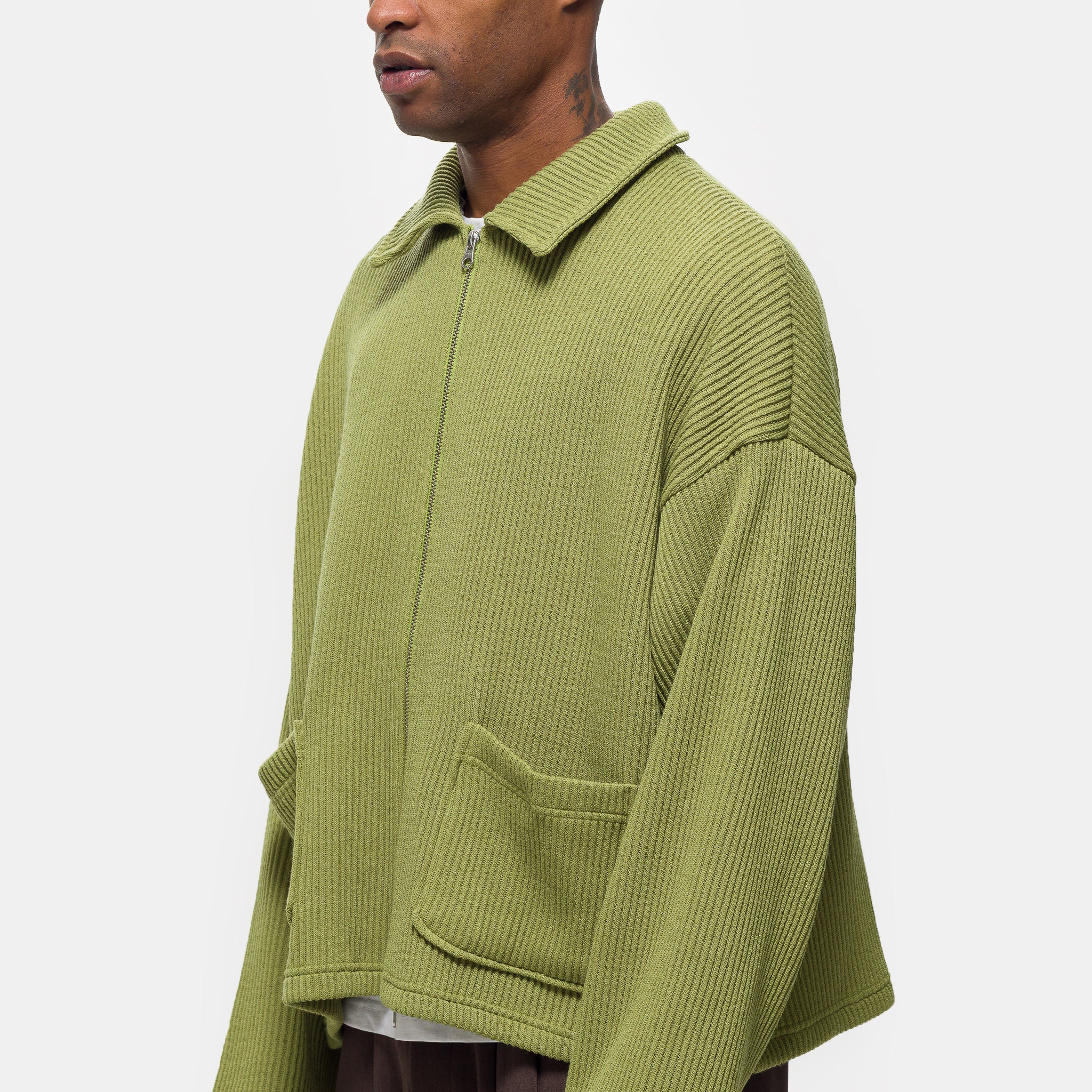 Double Zip Pocket Sweater in Pistachio - Image 4