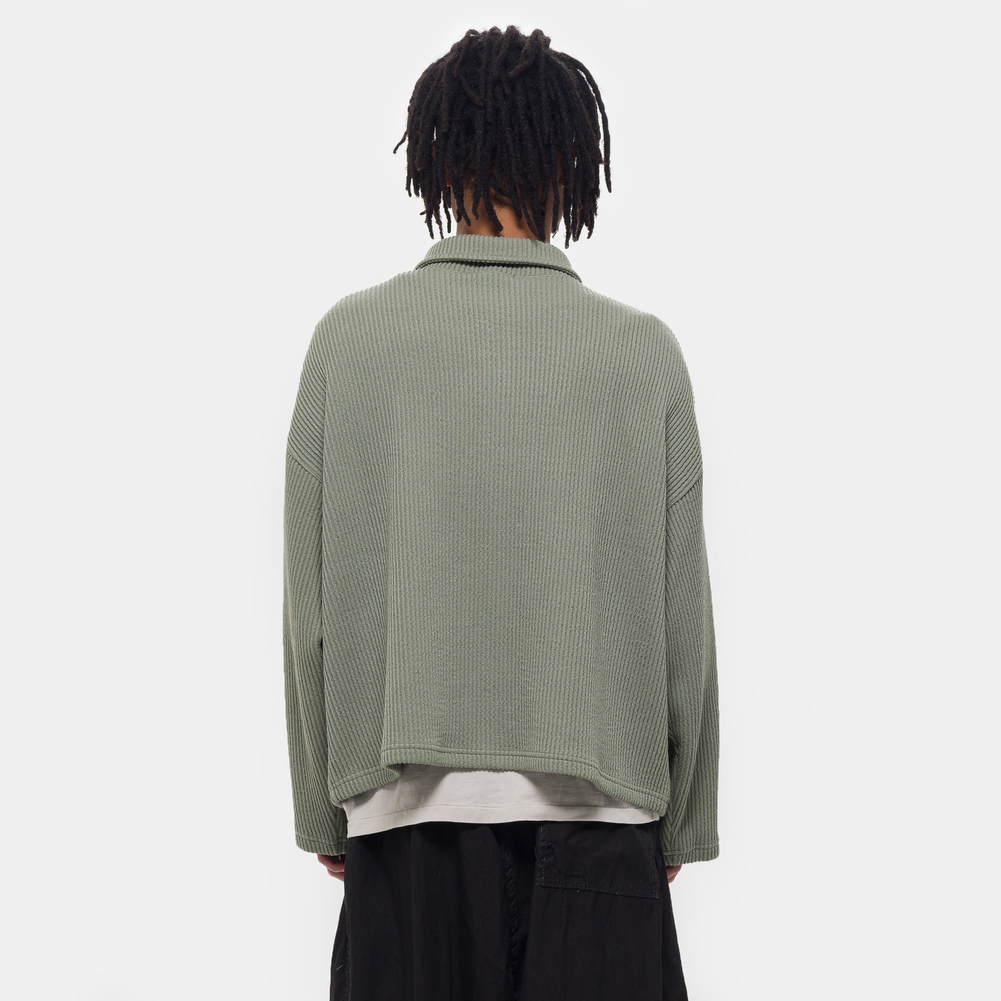 Double-Zip Pocket Sweater in Sage - Image 4