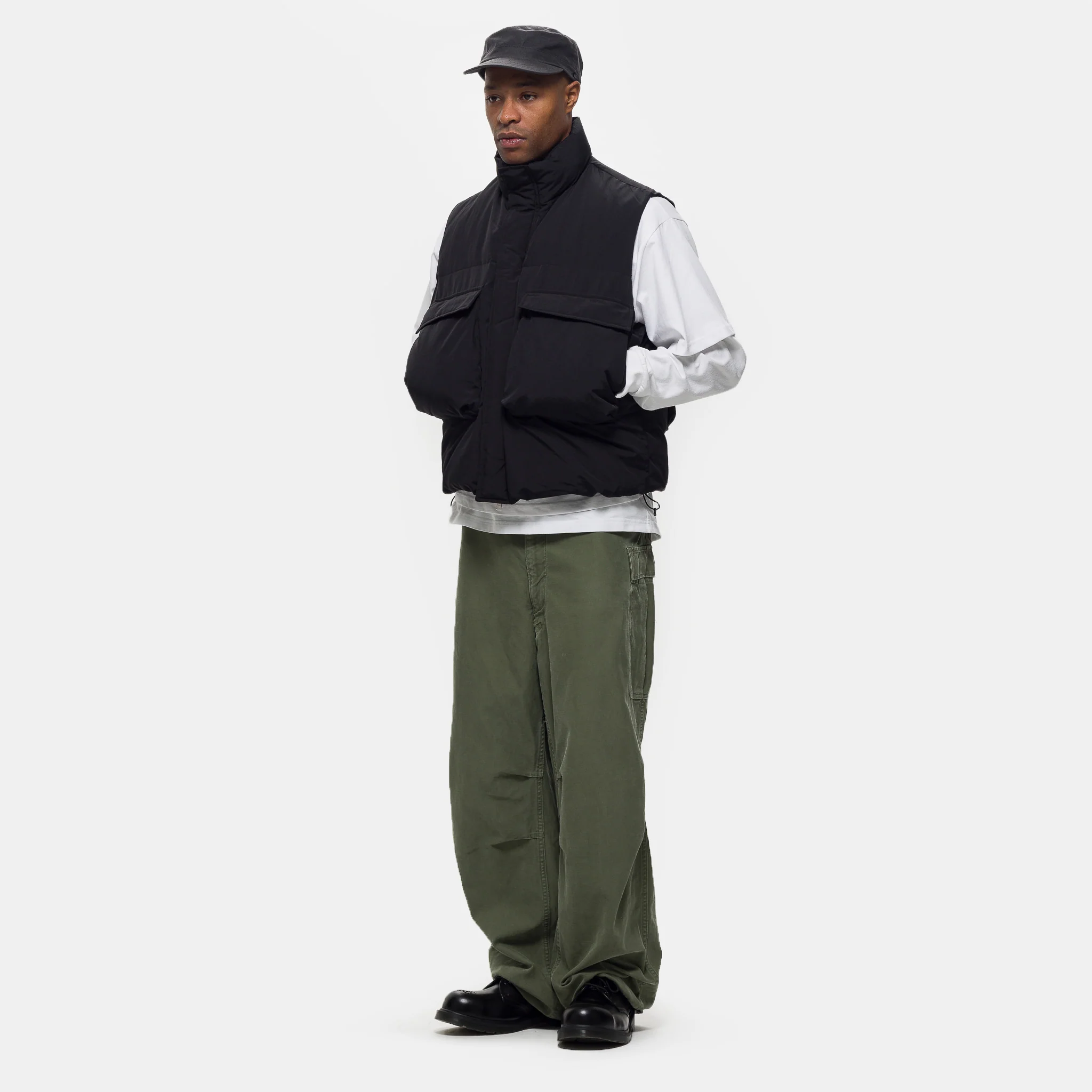 Down Puffer Vest in Black - Image 2