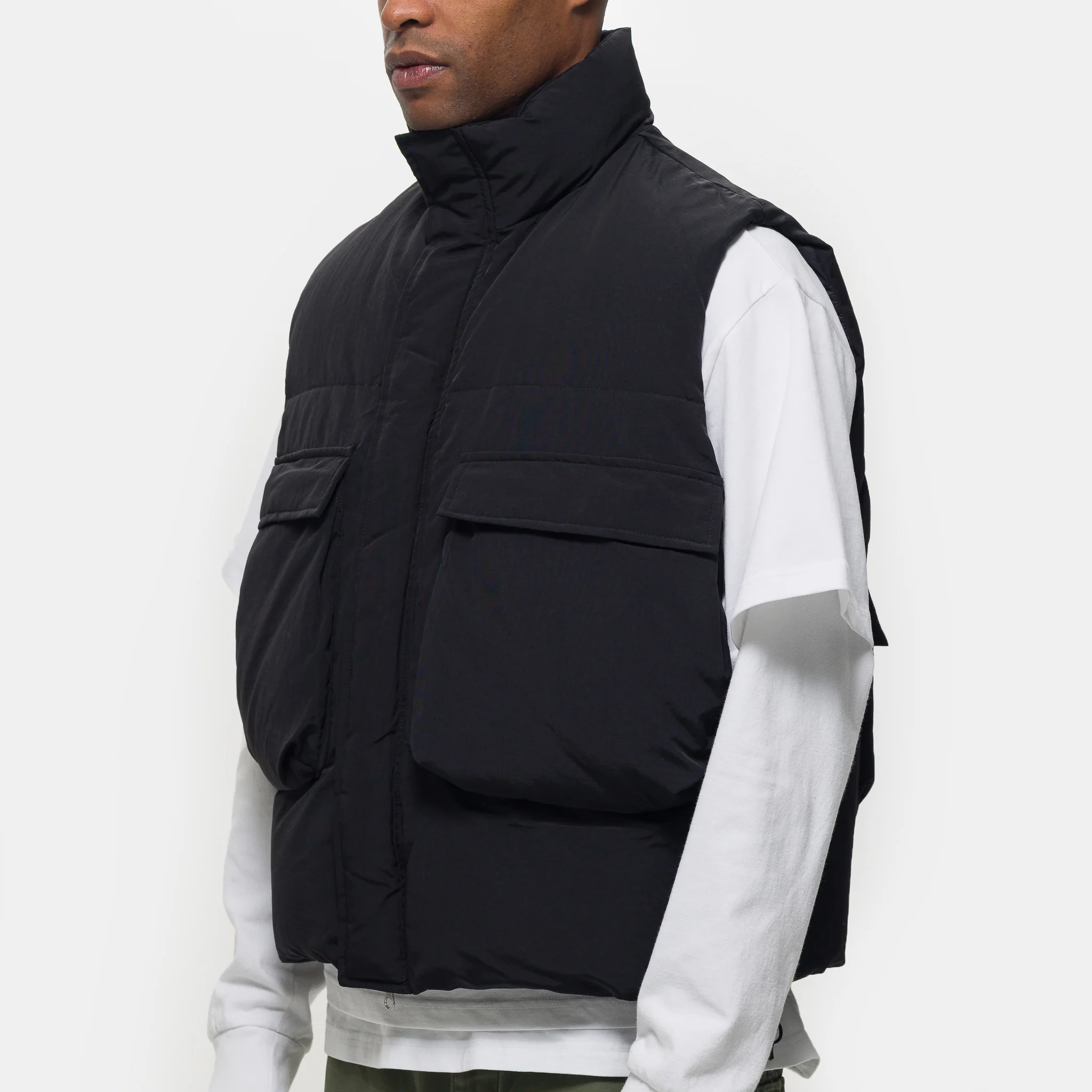 Down Puffer Vest in Black - Image 4