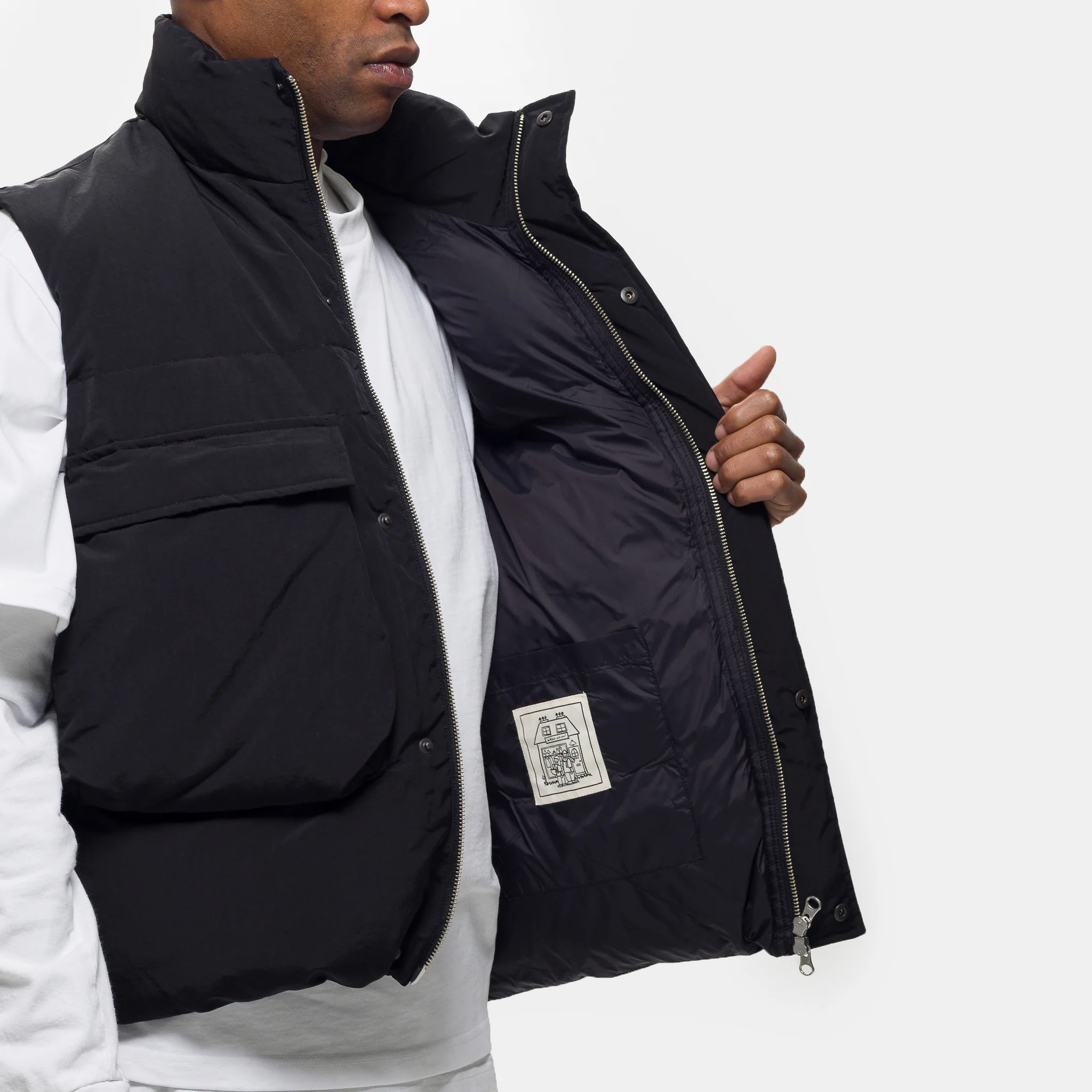 Down Puffer Vest in Black - Image 5