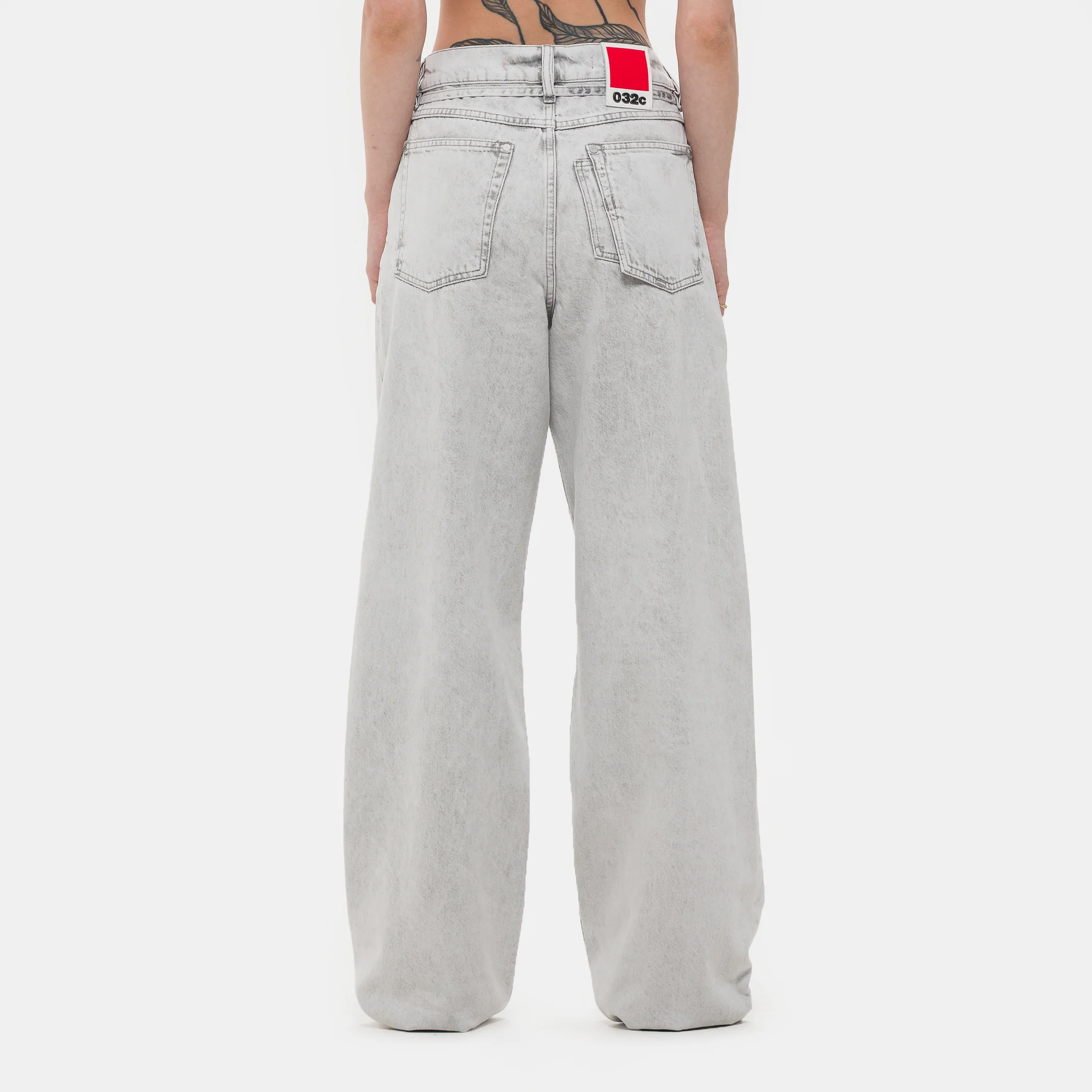 Down To Earth Wide Leg Jean in Washed Grey/White - Image 3