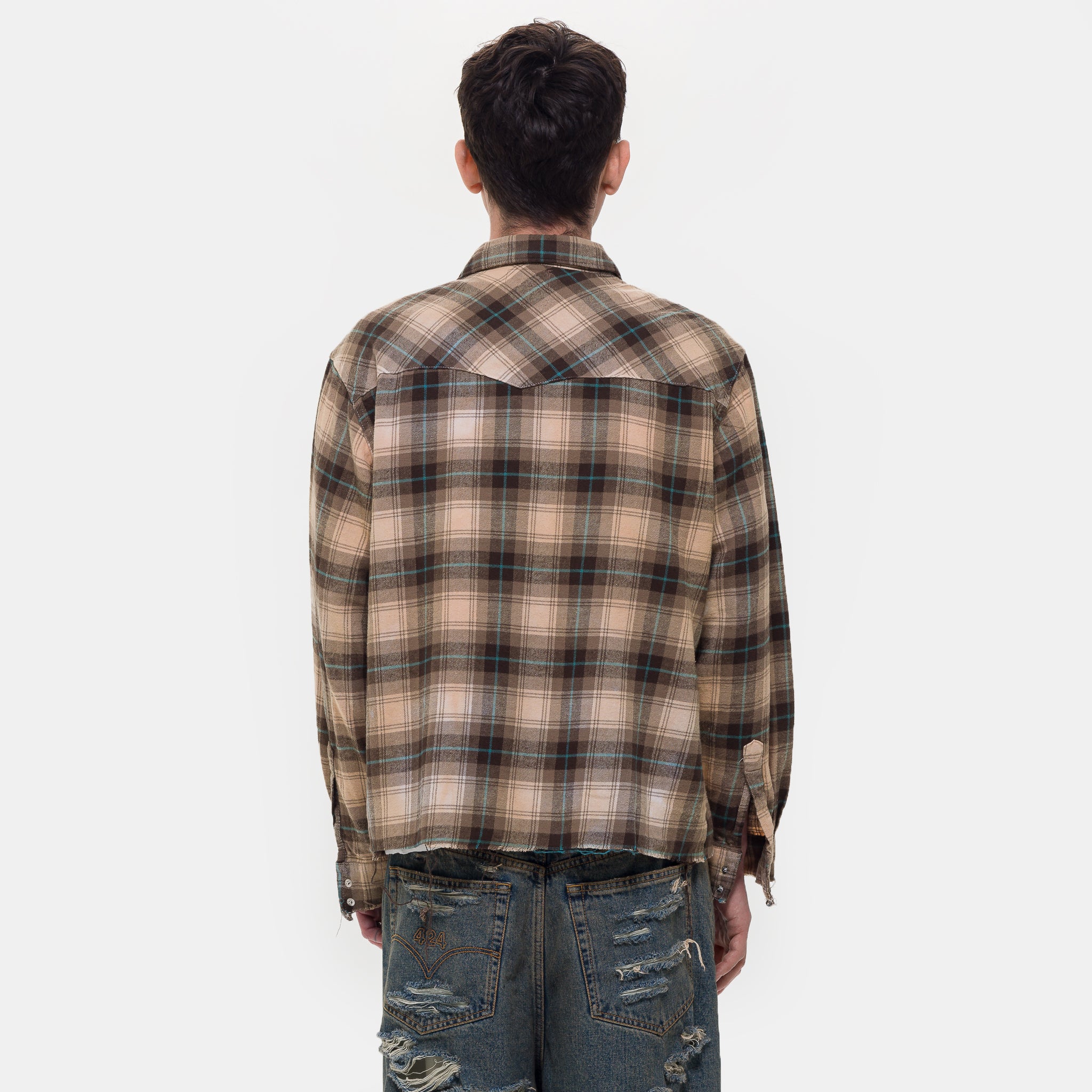 Drifter Flannel Shirt in Brown - Image 3