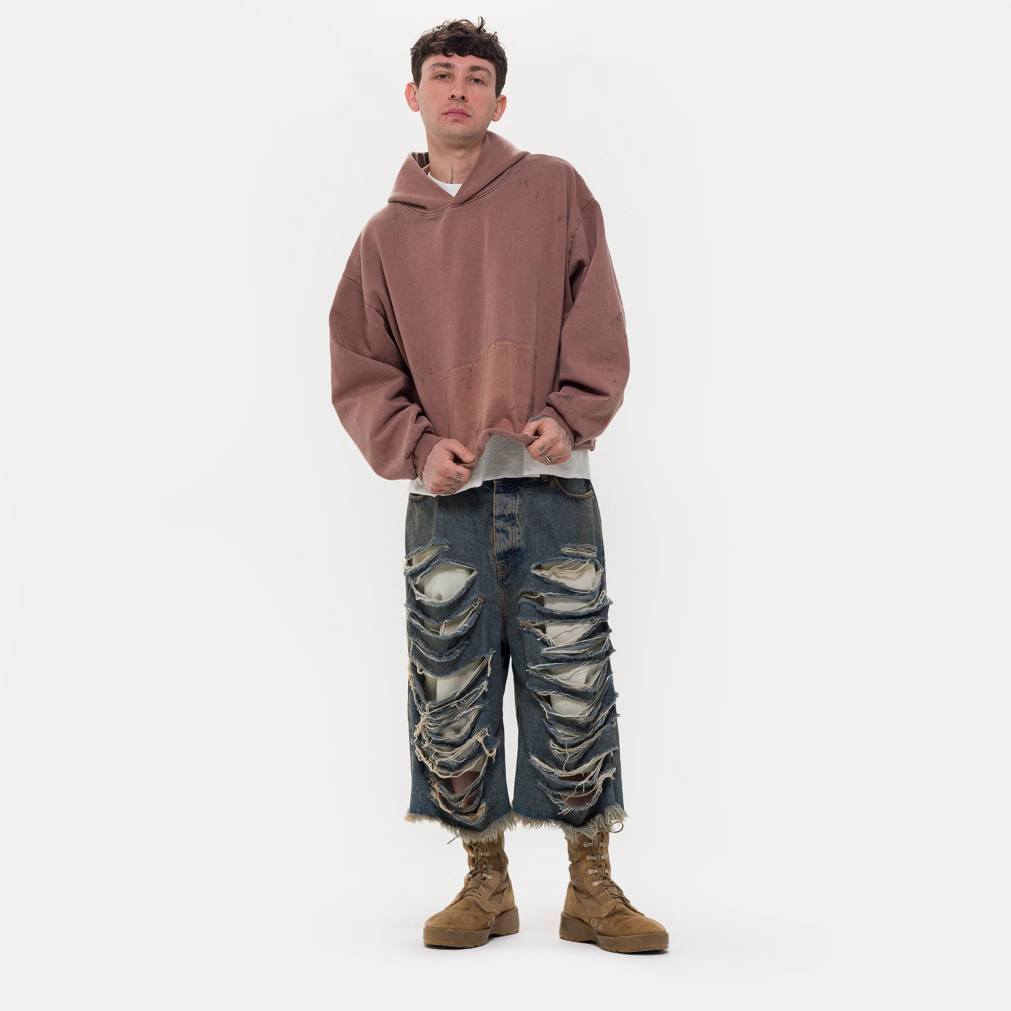 Drifter Hooded Sweatshirt in Clay - Image 2