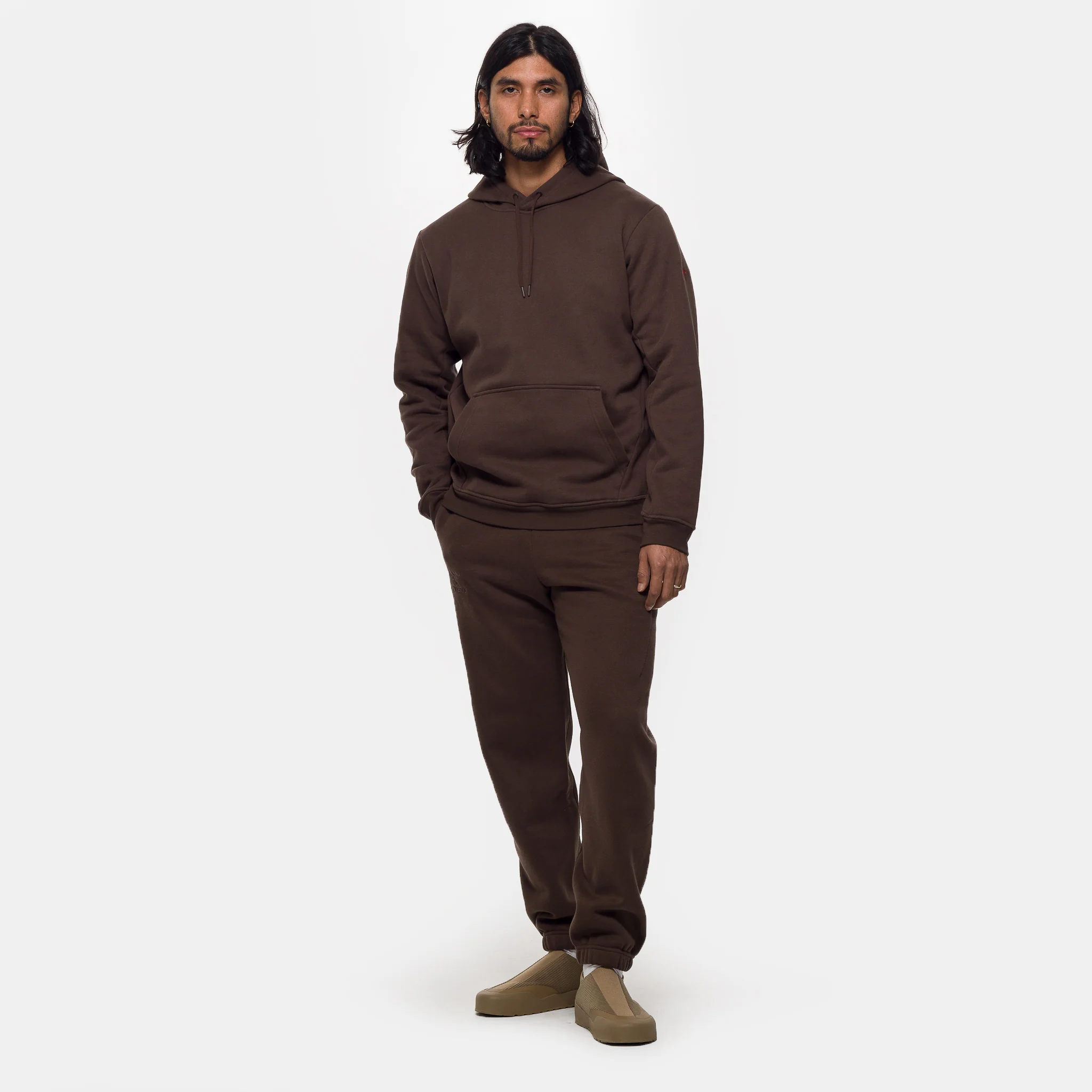 Emblem Fleece Hoodie in Carob - Image 2
