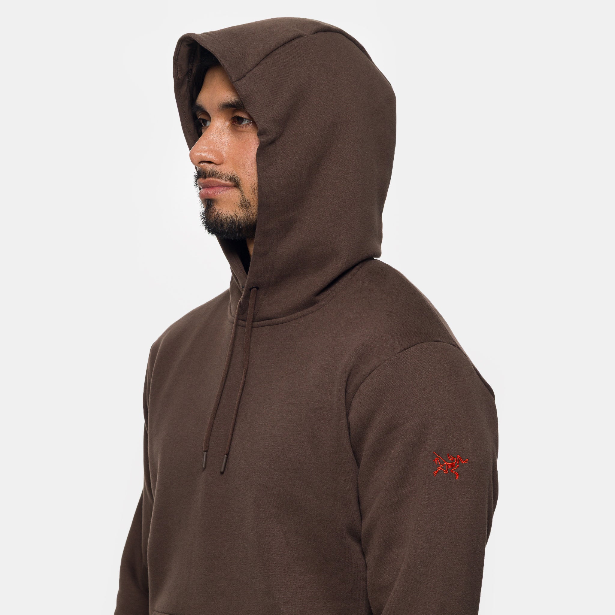 Emblem Fleece Hoodie in Carob - Image 4
