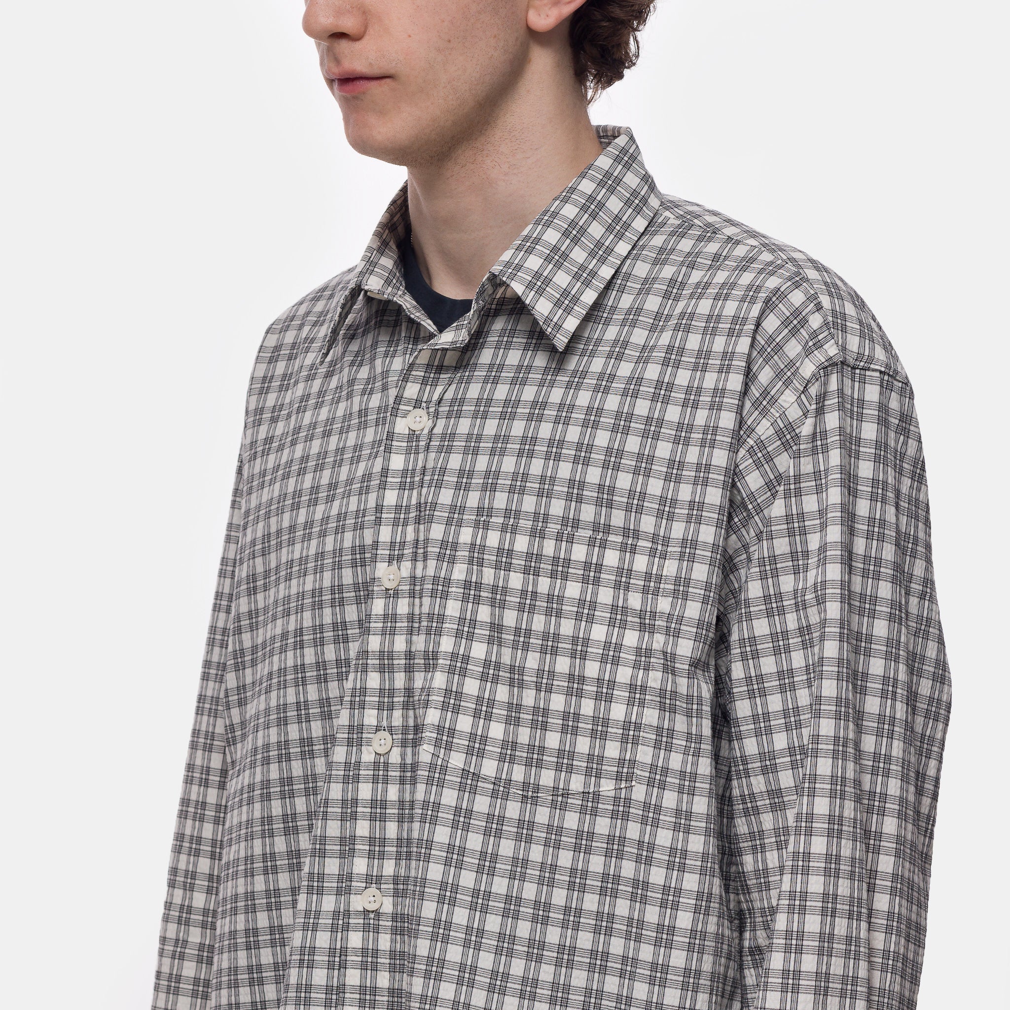 Executive Shirt in Off White Check - Image 4