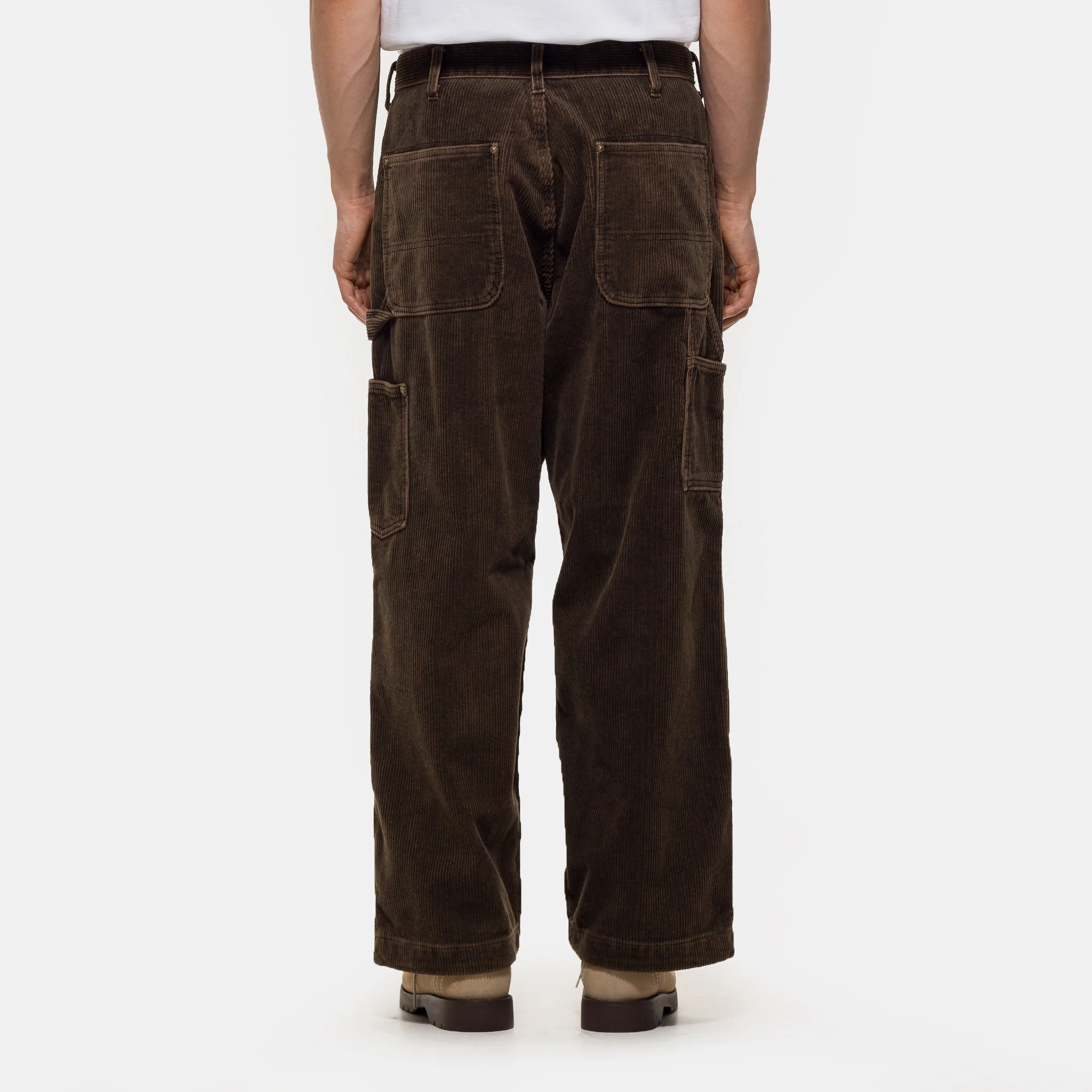 Fade Cord Wide Double Knee Pant in Brown - Image 3