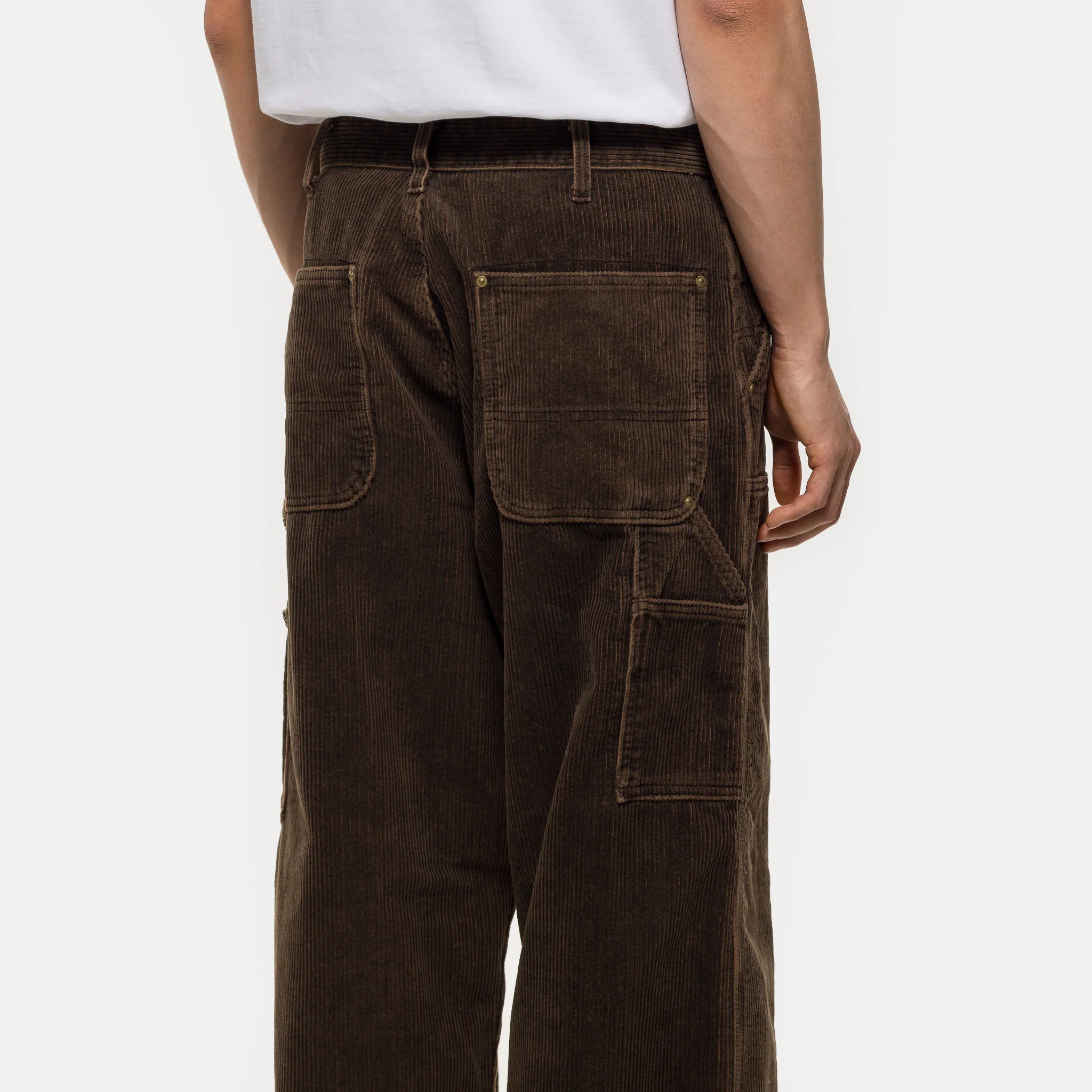 Fade Cord Wide Double Knee Pant in Brown - Image 5