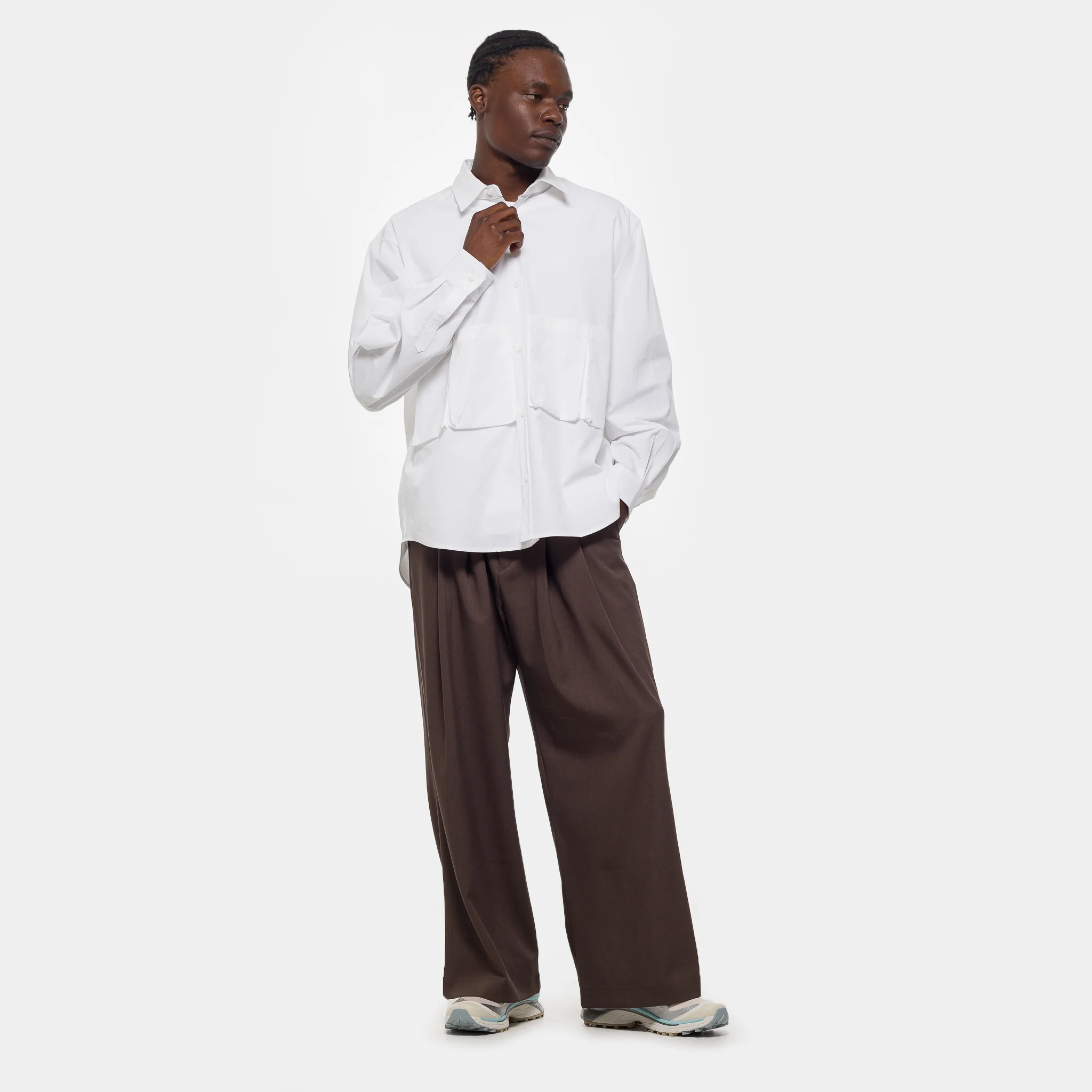Five Pocket Button Shirt in White - Image 2