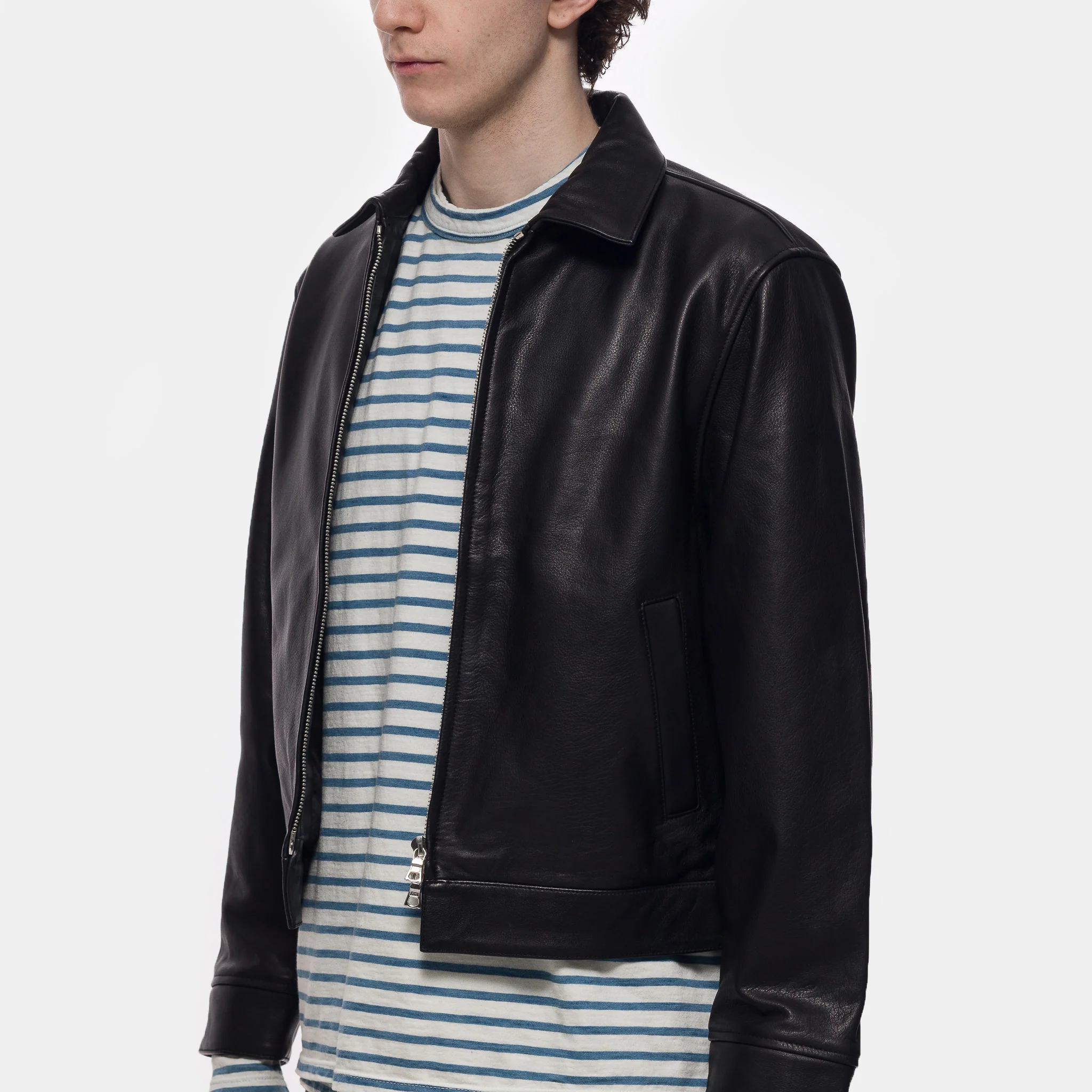 Freddy Leather Blouson in Black - Image 4