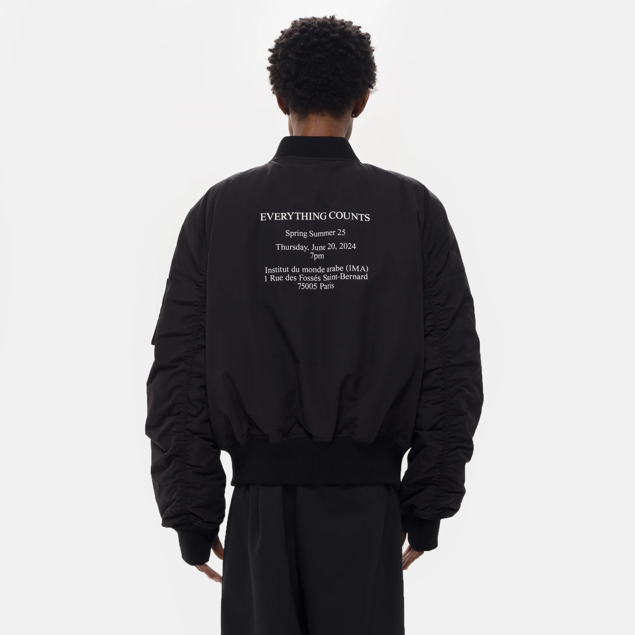 Guest List Classic Bomber Jacket in Black - Image 3