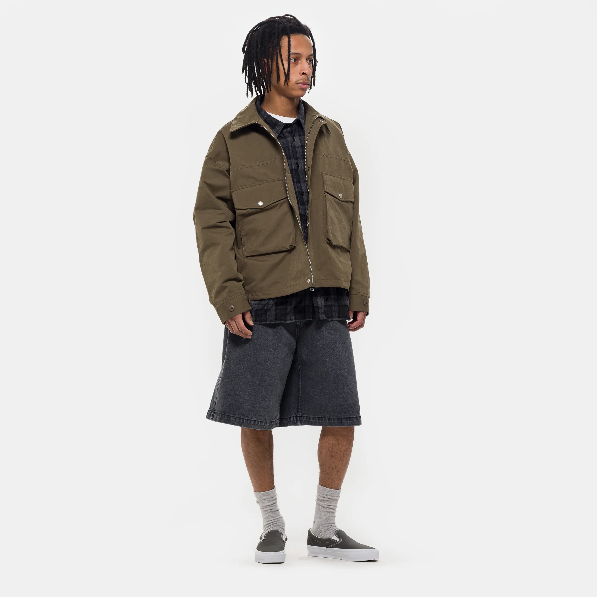 Half-Dart Denim Short in Black - Image 2