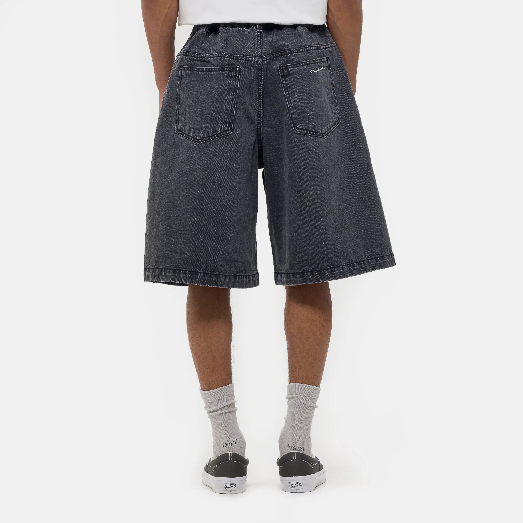 Half-Dart Denim Short in Black - Image 3