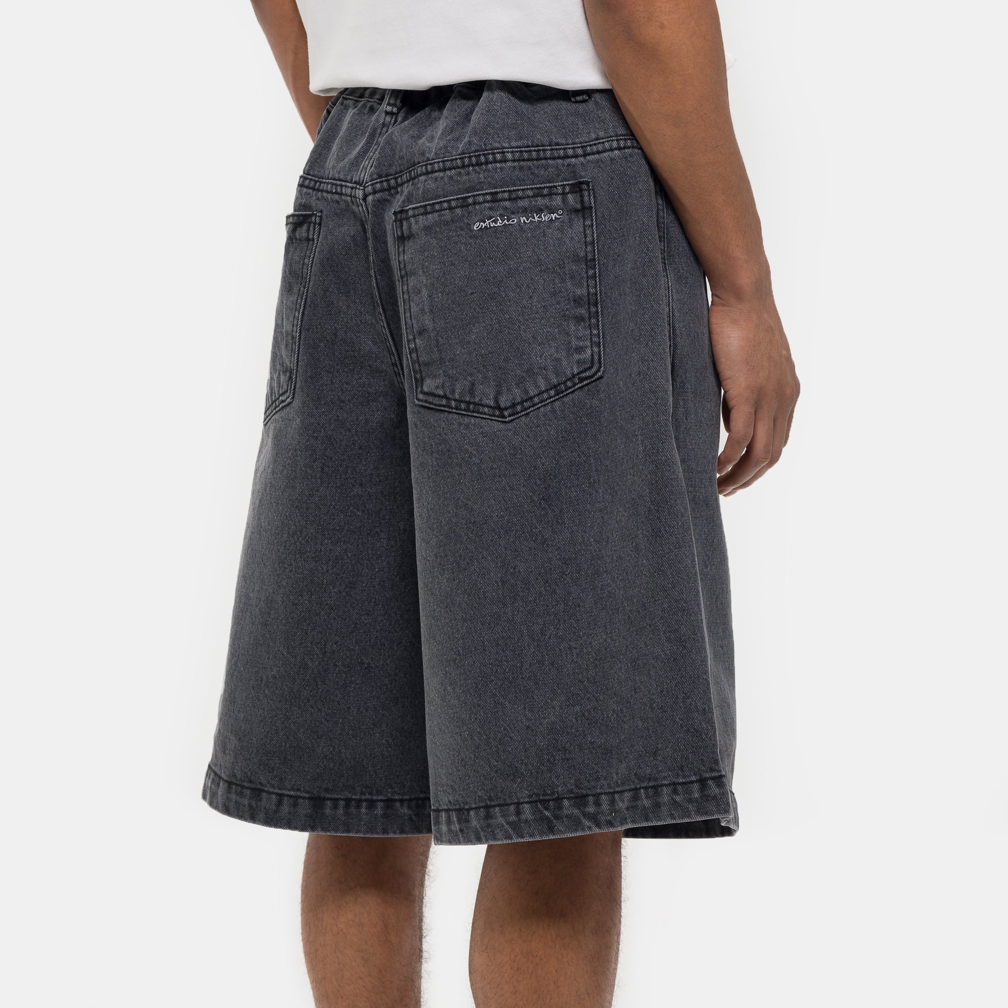 Half-Dart Denim Short in Black - Image 5